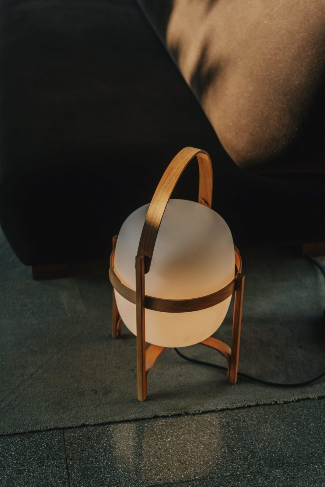 Lethra Wood Glass Table Lamp-Neutral Decor