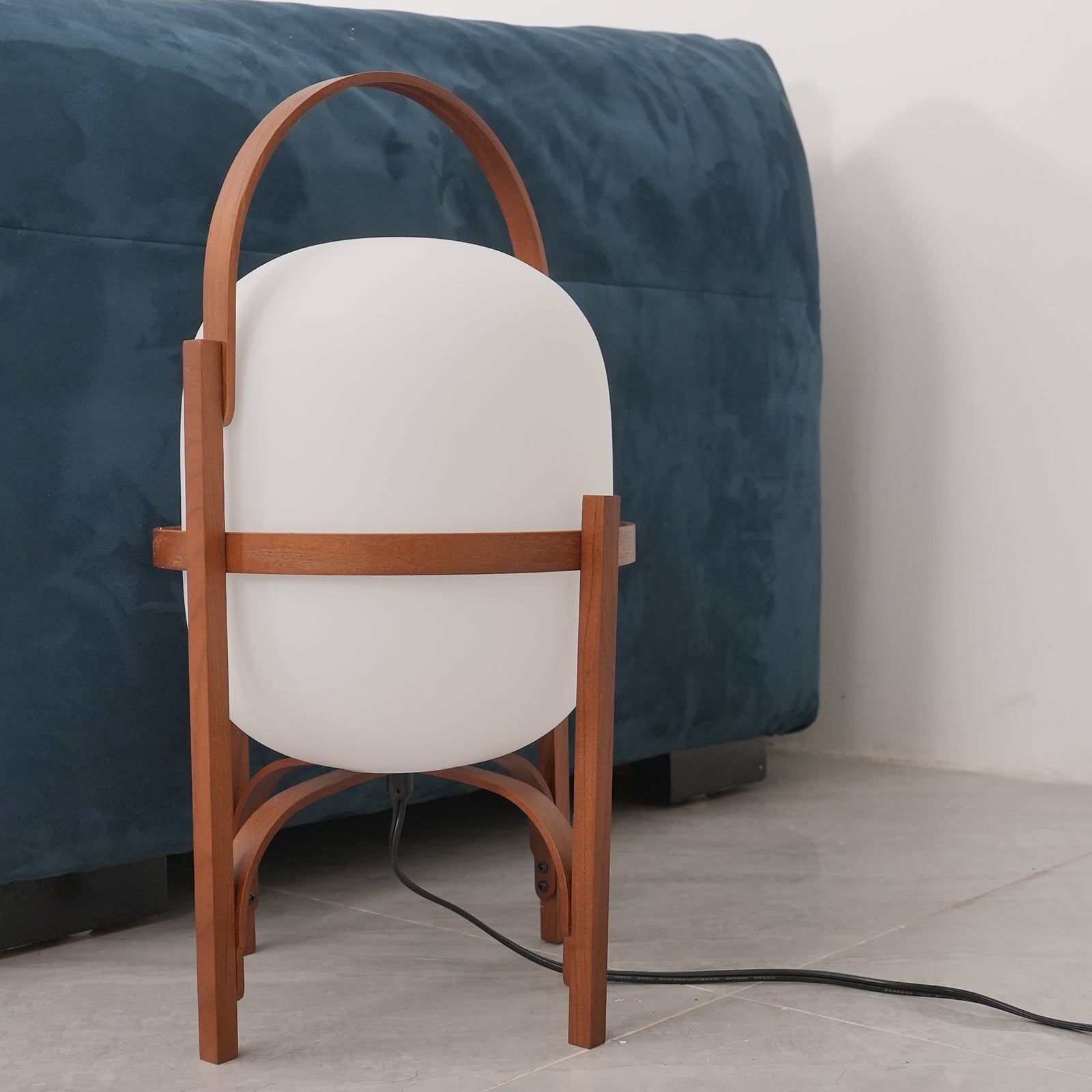 Lethra Wood Glass Table Lamp-Neutral Decor
