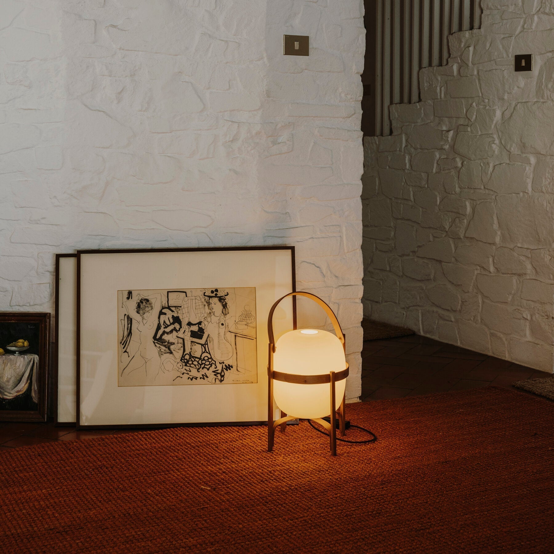 Lethra Wood Glass Table Lamp-Neutral Decor