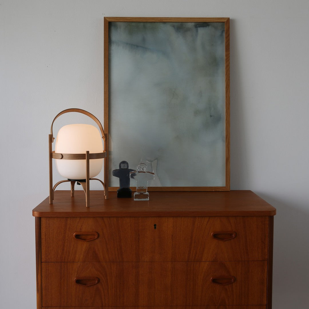 Lethra Wood Glass Table Lamp-Neutral Decor