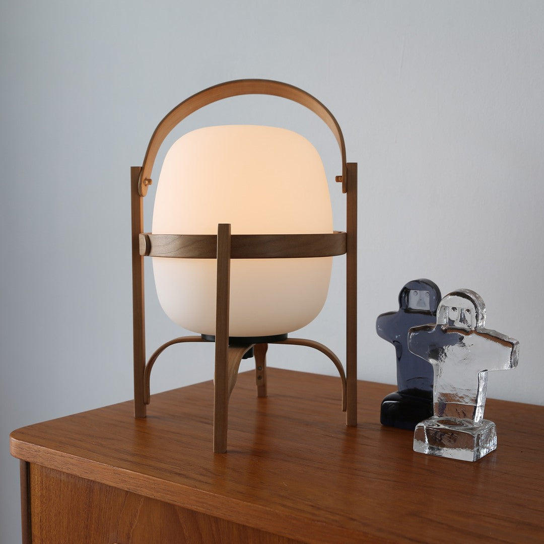 Lethra Wood Glass Table Lamp-Neutral Decor