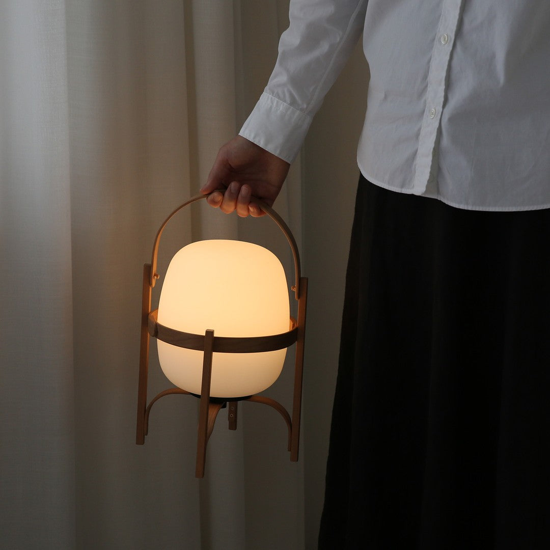 Lethra Wood Glass Table Lamp-Neutral Decor