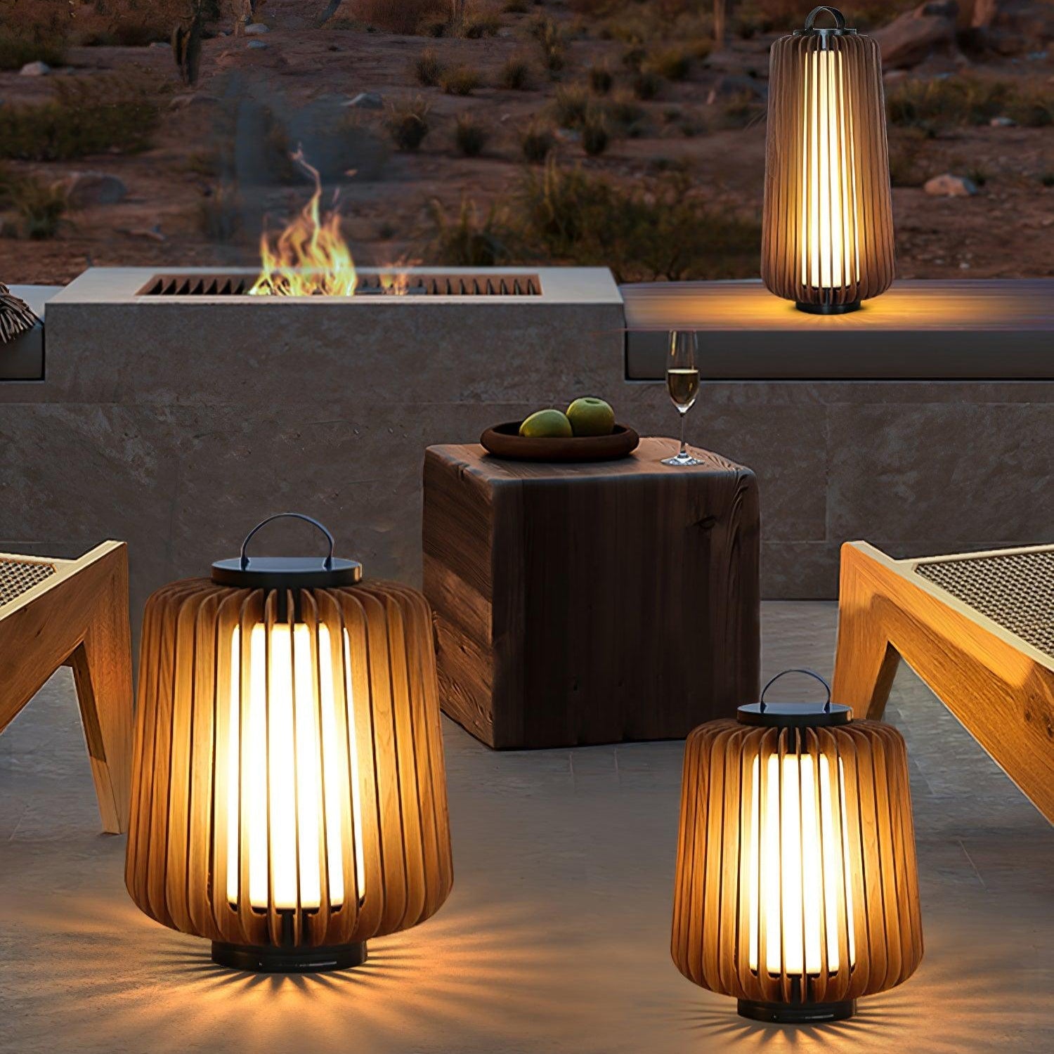 Irina Premium Art Portable Lantern Outdoor Light-Neutral Decor