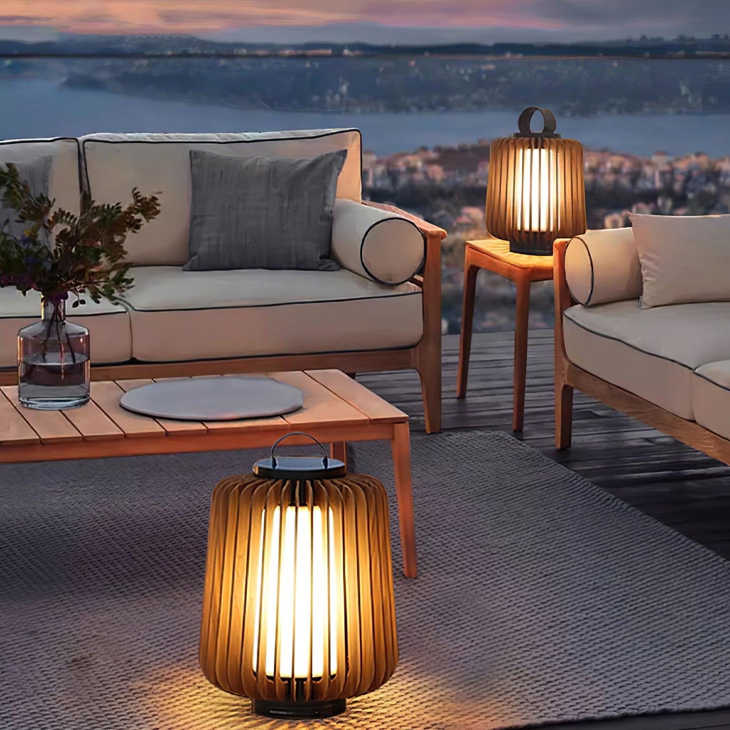 Irina Premium Art Portable Lantern Outdoor Light-Neutral Decor