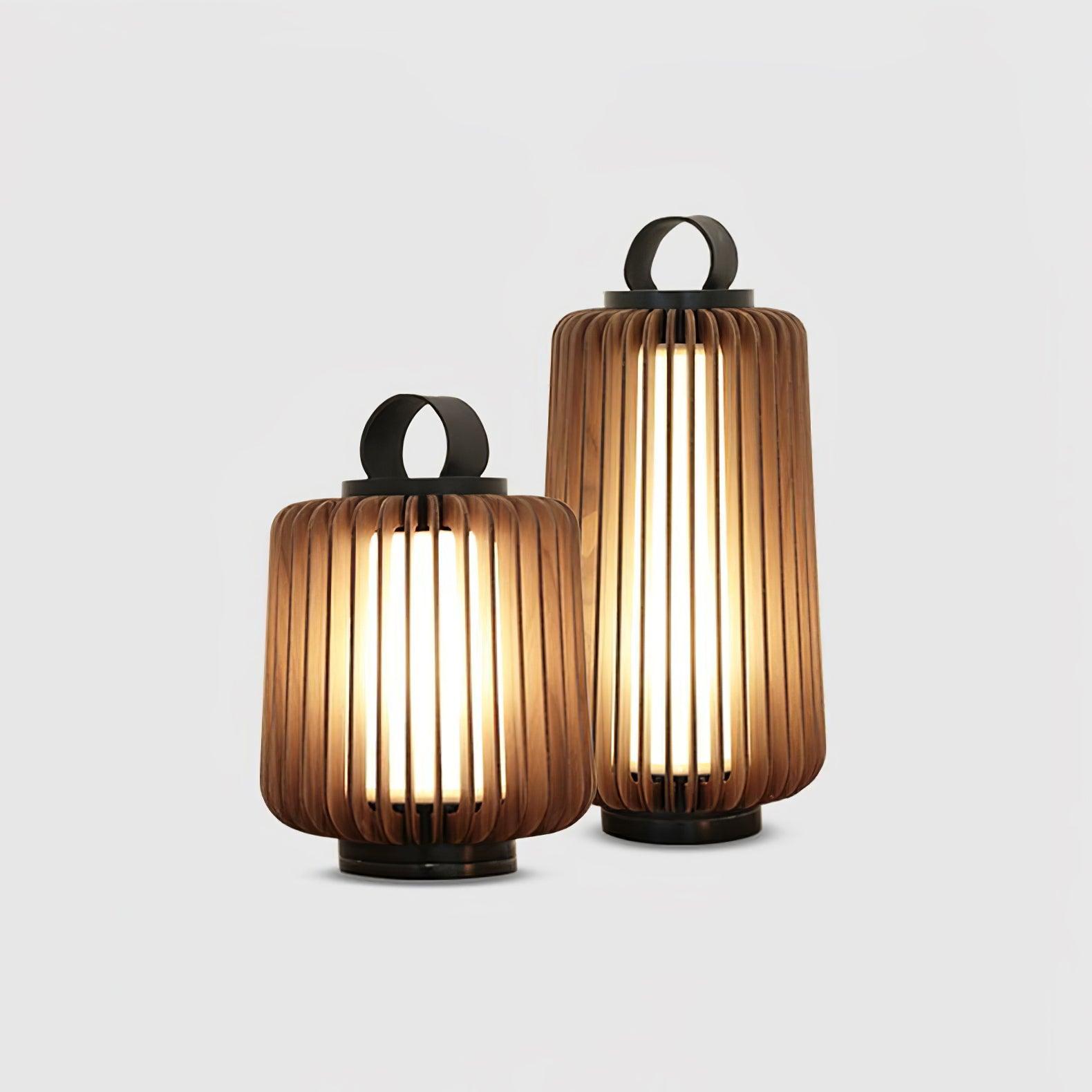 Belora Portable Rechargeable Wood Lantern Outdoor Light-Neutral Decor