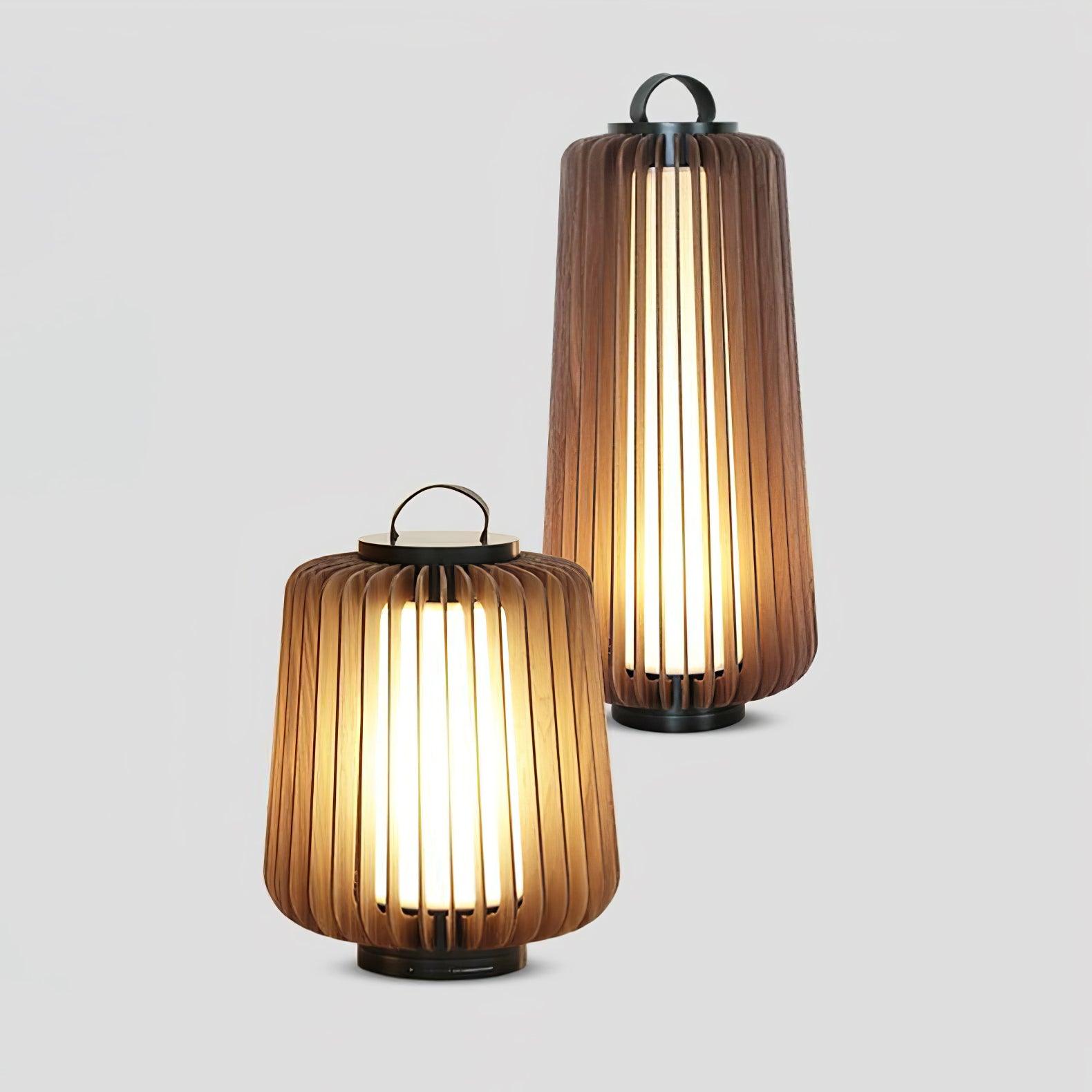 Belora Portable Rechargeable Wood Lantern Outdoor Light-Neutral Decor