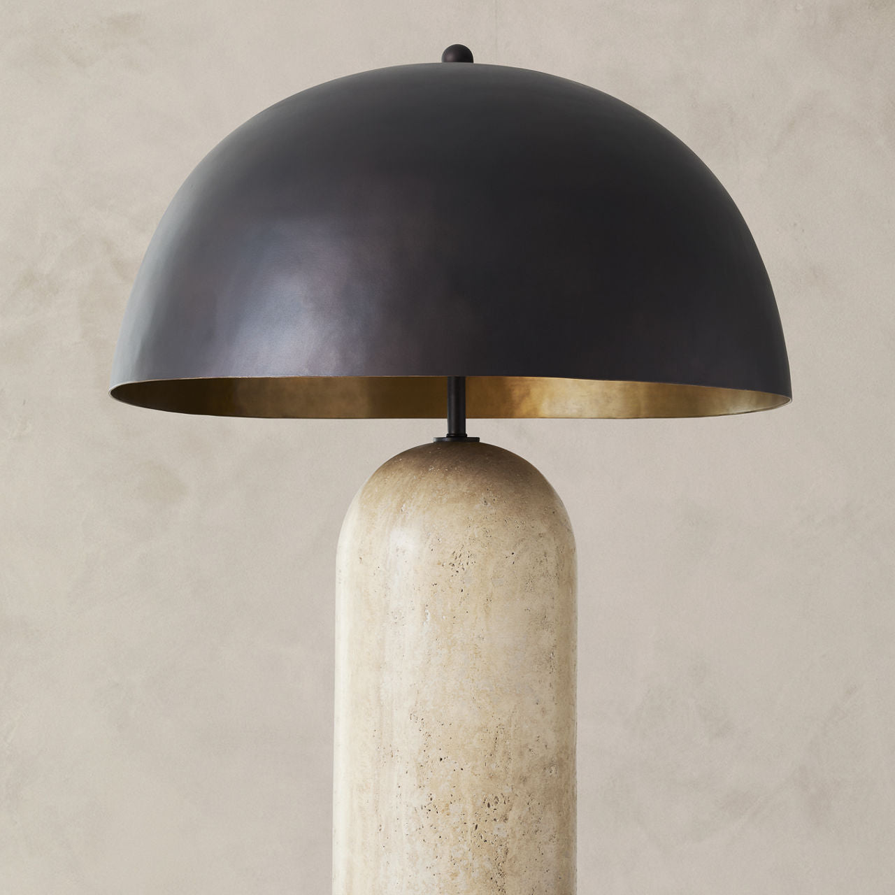 The Portia Floor Lamp illuminated, casting a warm and inviting glow.