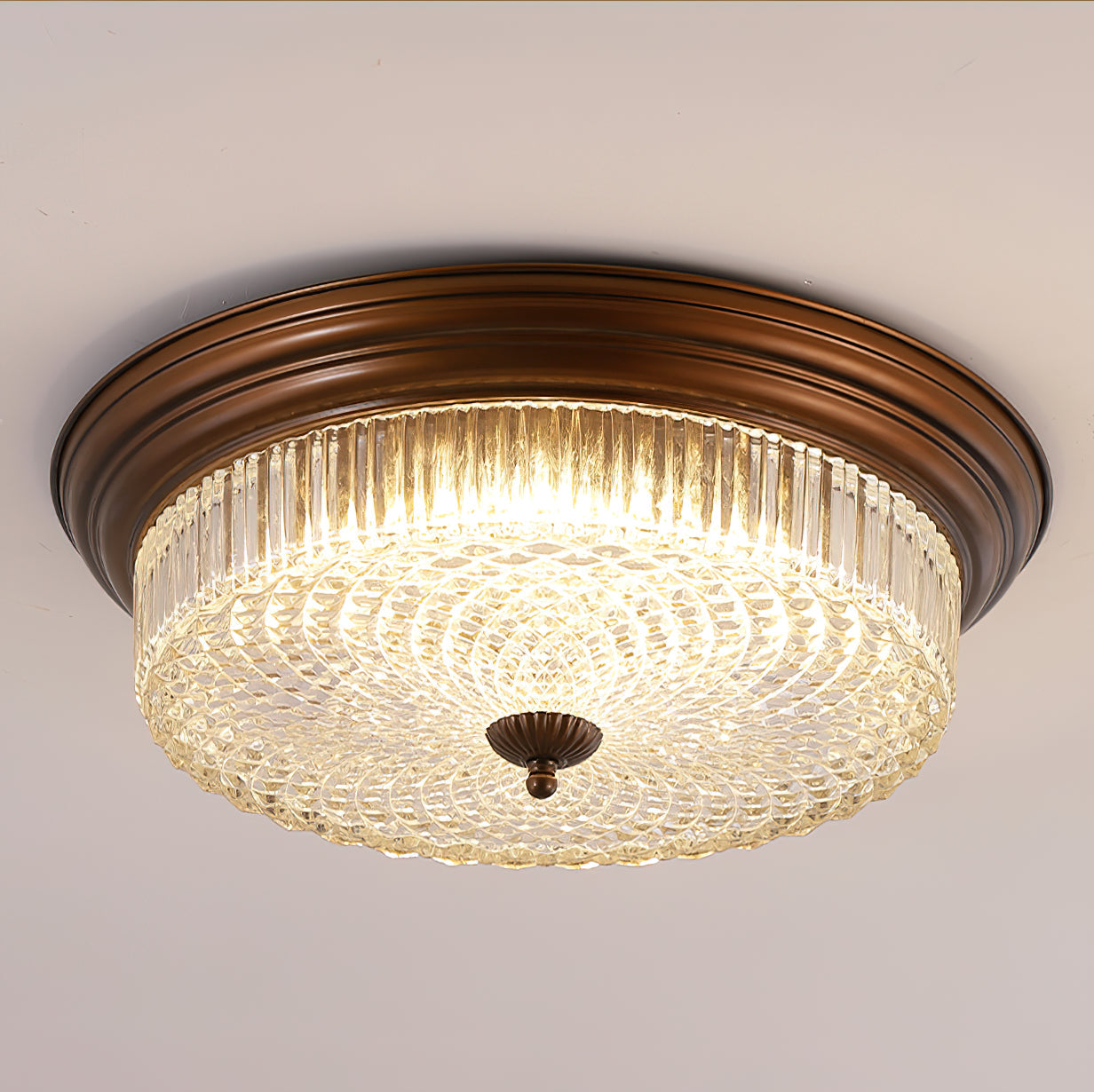 Ulcarir Retro Glass Flush Ceiling Lamp-Neutral Decor