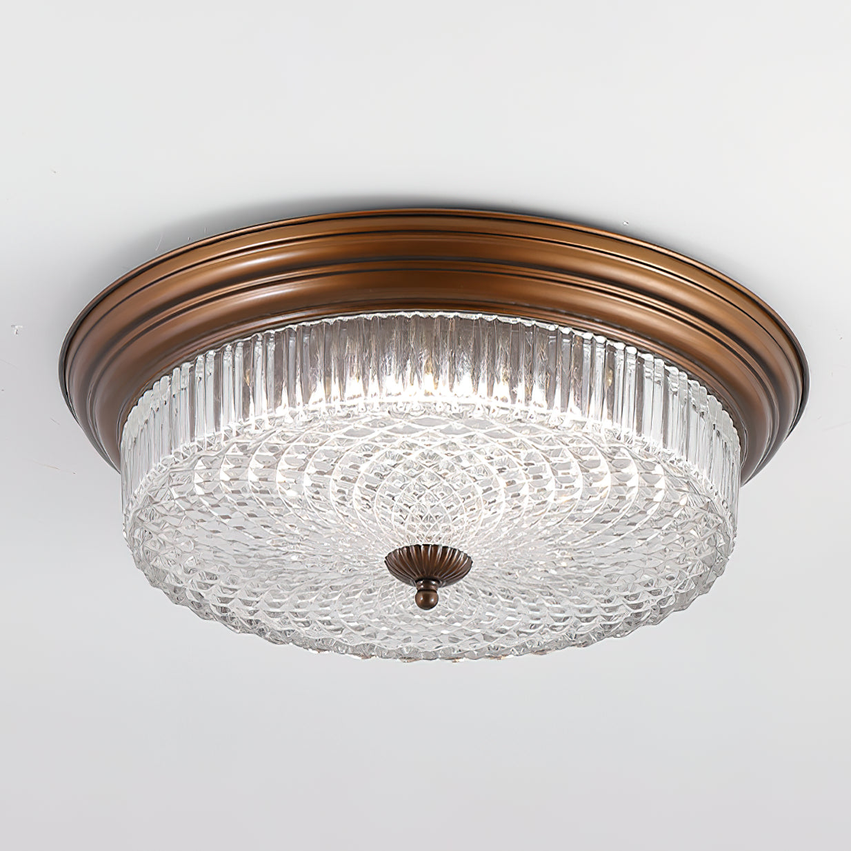 Ulcarir Retro Glass Flush Ceiling Lamp-Neutral Decor