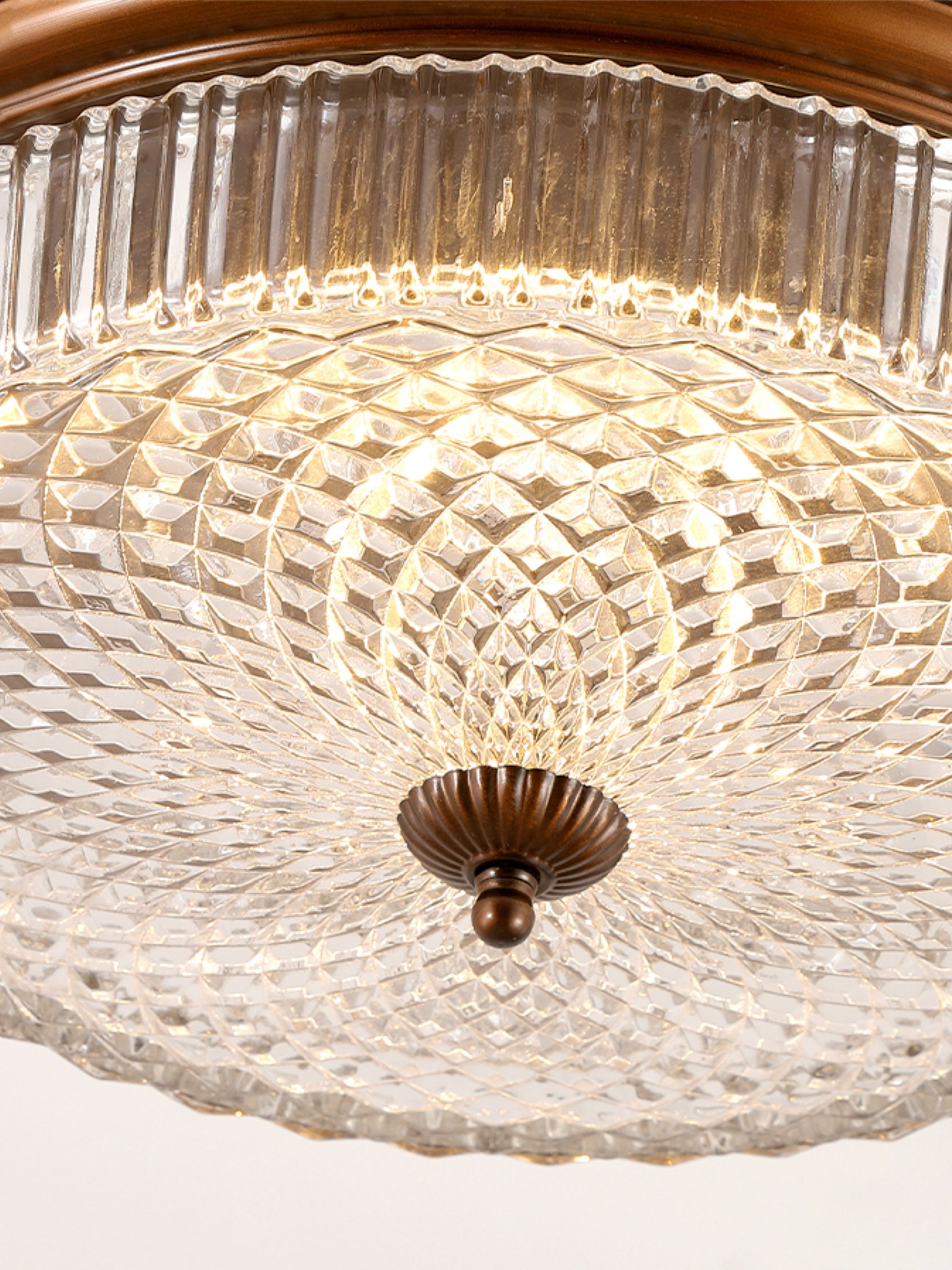 Ulcarir Retro Glass Flush Ceiling Lamp-Neutral Decor