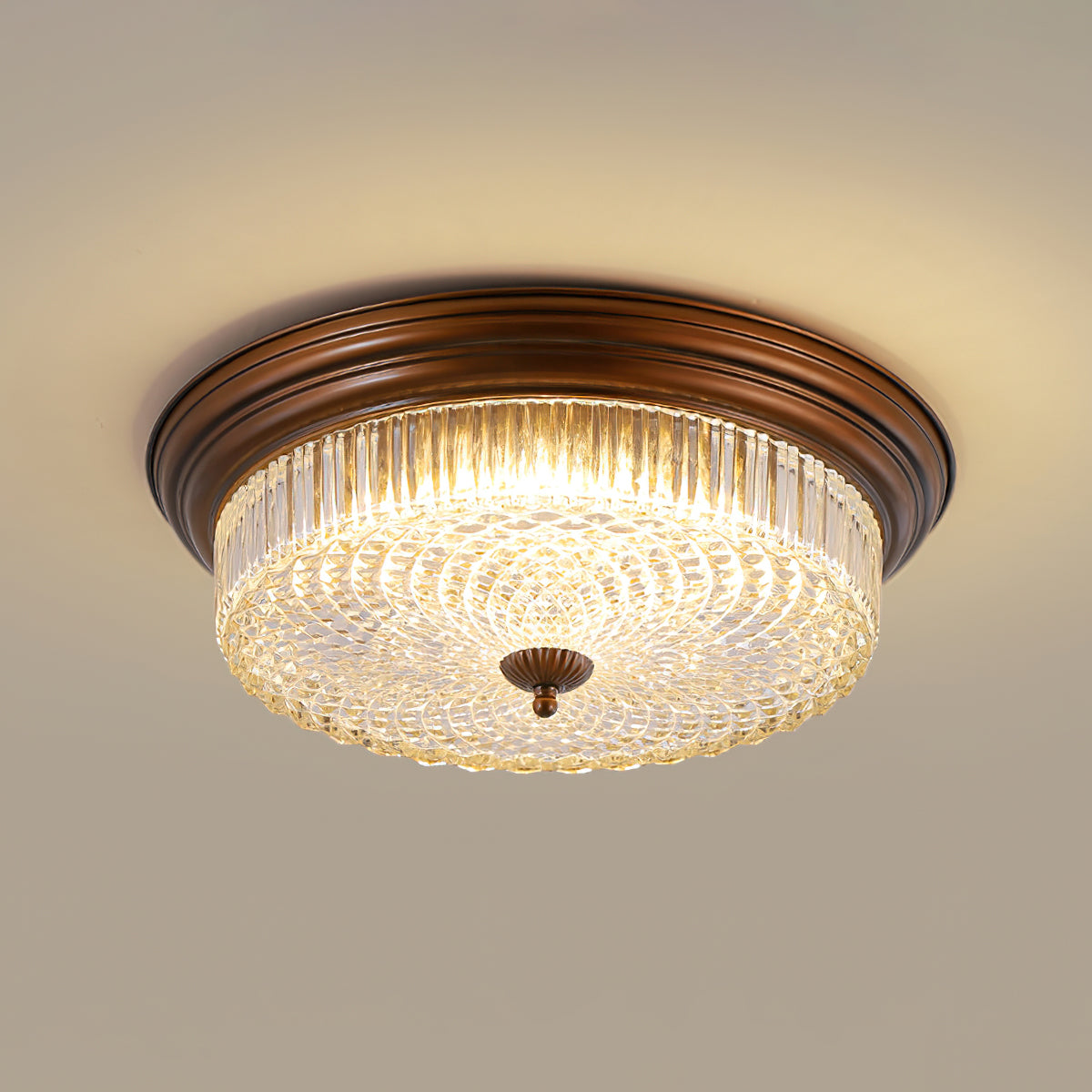 Ulcarir Retro Glass Flush Ceiling Lamp-Neutral Decor