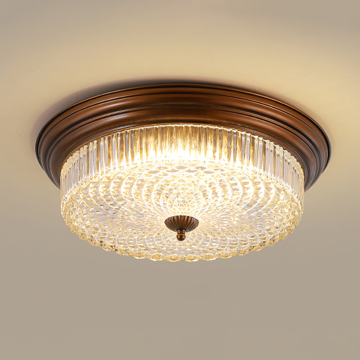 Ulcarir Retro Glass Flush Ceiling Lamp-Neutral Decor