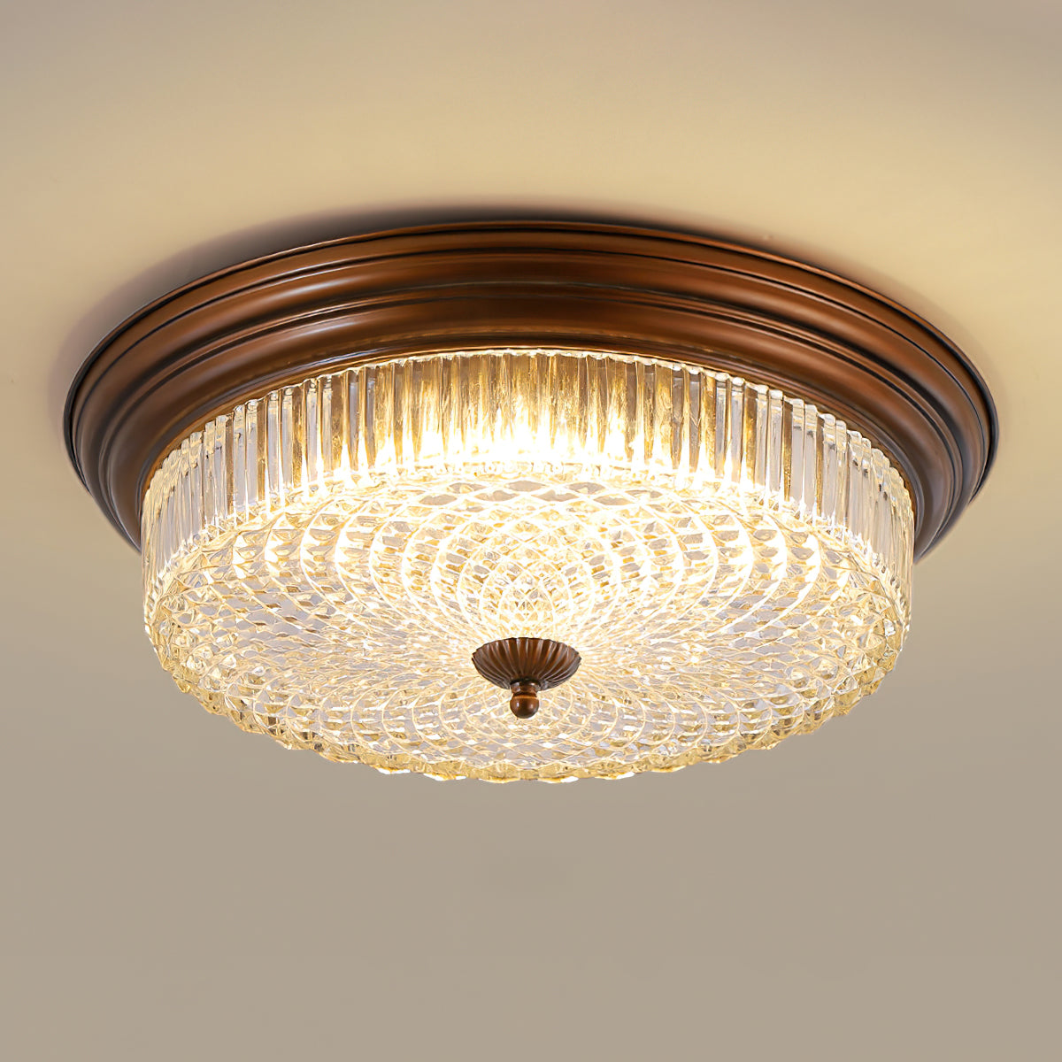 Ulcarir Retro Glass Flush Ceiling Lamp-Neutral Decor