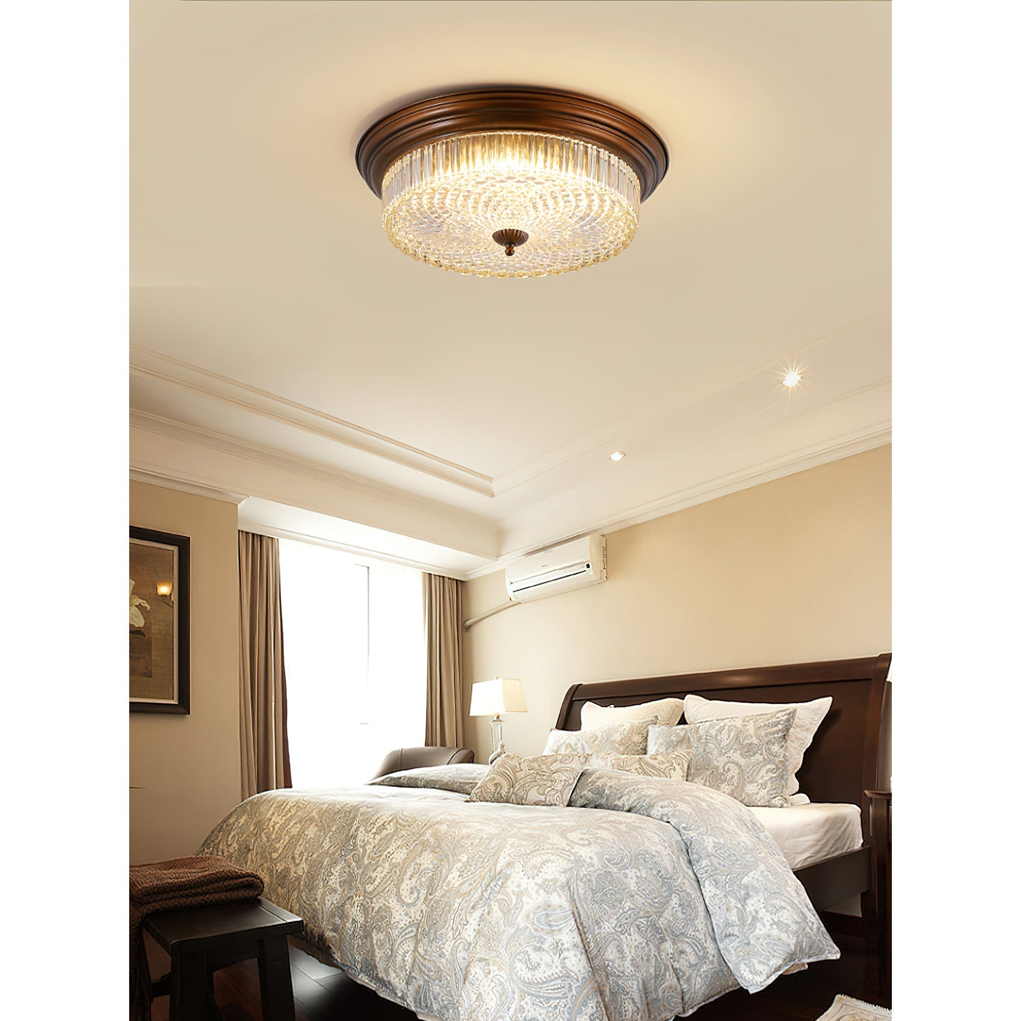 Ulcarir Retro Glass Flush Ceiling Lamp-Neutral Decor
