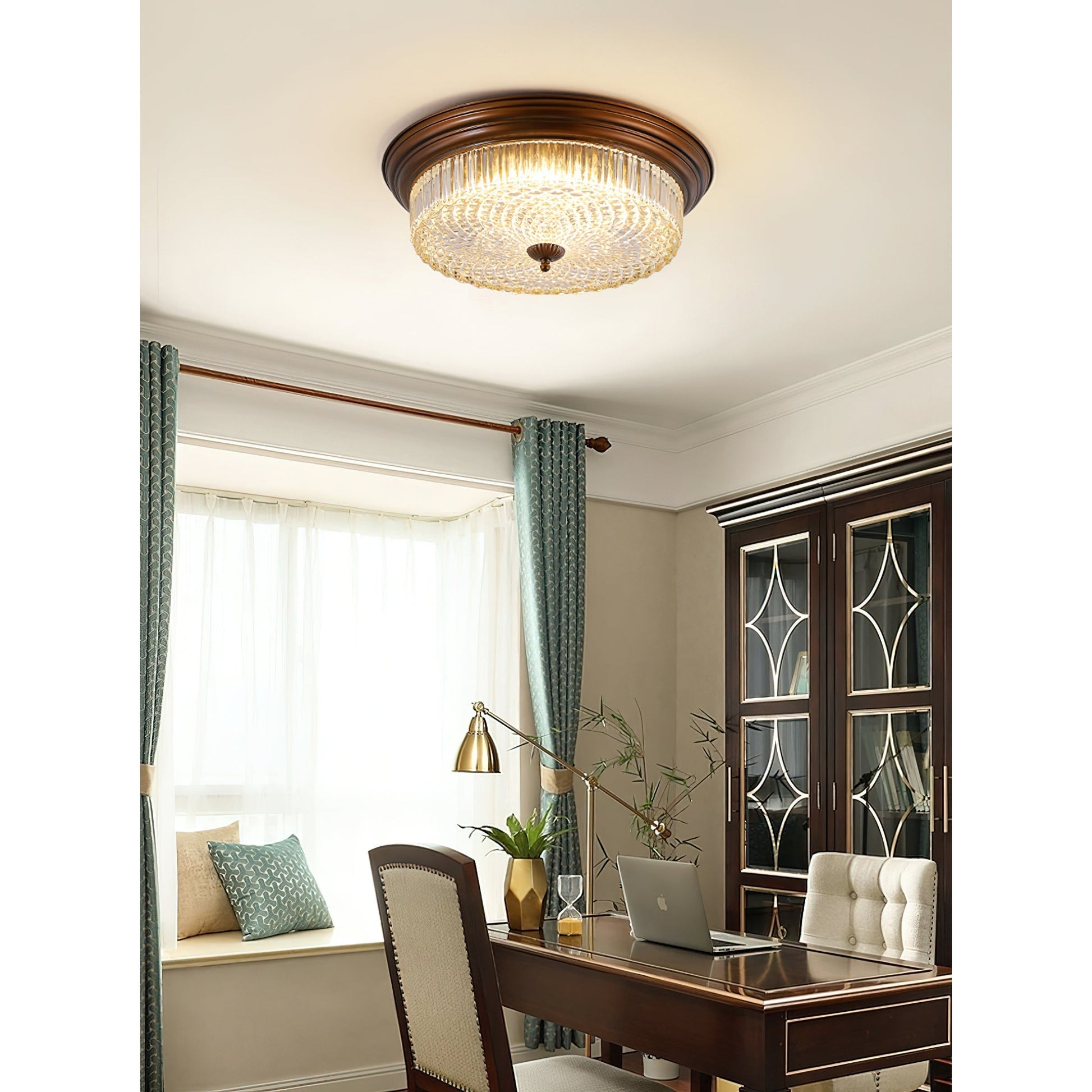 Ulcarir Retro Glass Flush Ceiling Lamp-Neutral Decor