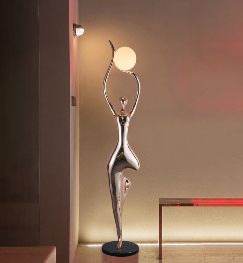 Emiryra Golden Sculptural Floor Lamp-Neutral Decor