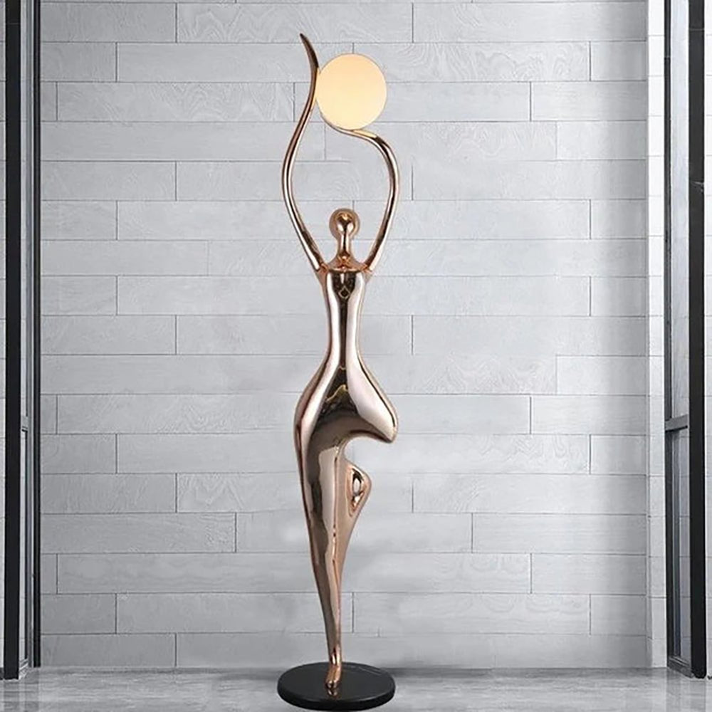 Emiryra Golden Sculptural Floor Lamp-Neutral Decor