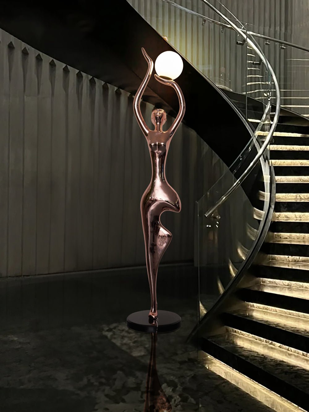 Emiryra Golden Sculptural Floor Lamp-Neutral Decor