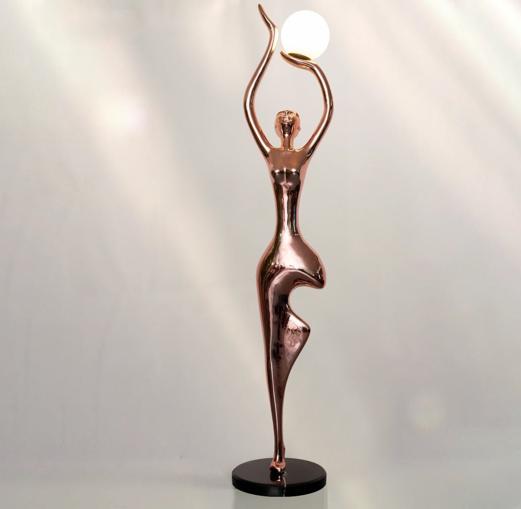 Emiryra Golden Sculptural Floor Lamp-Neutral Decor