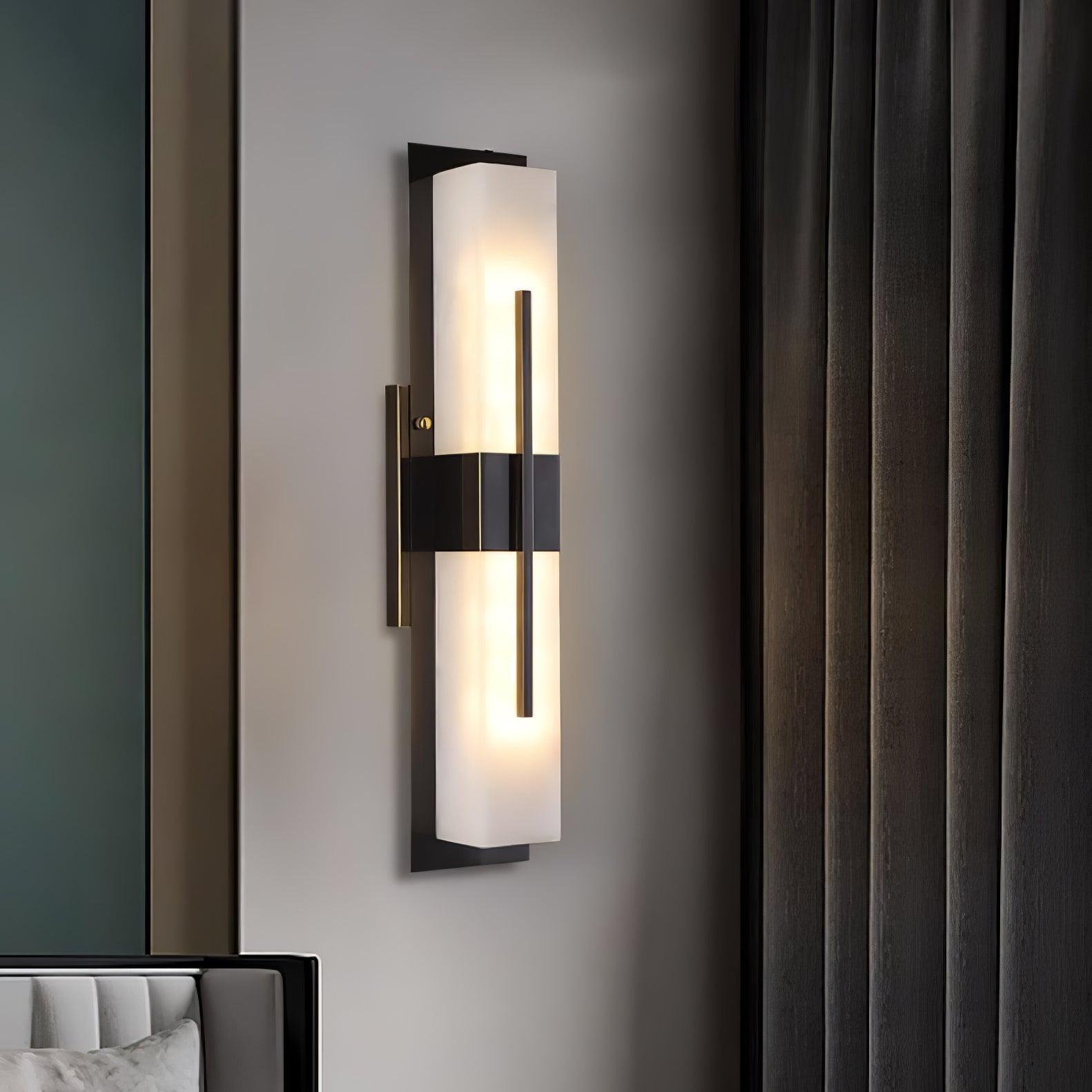 Lylirel Rectangular Alabaster Wall Light-Neutral Decor