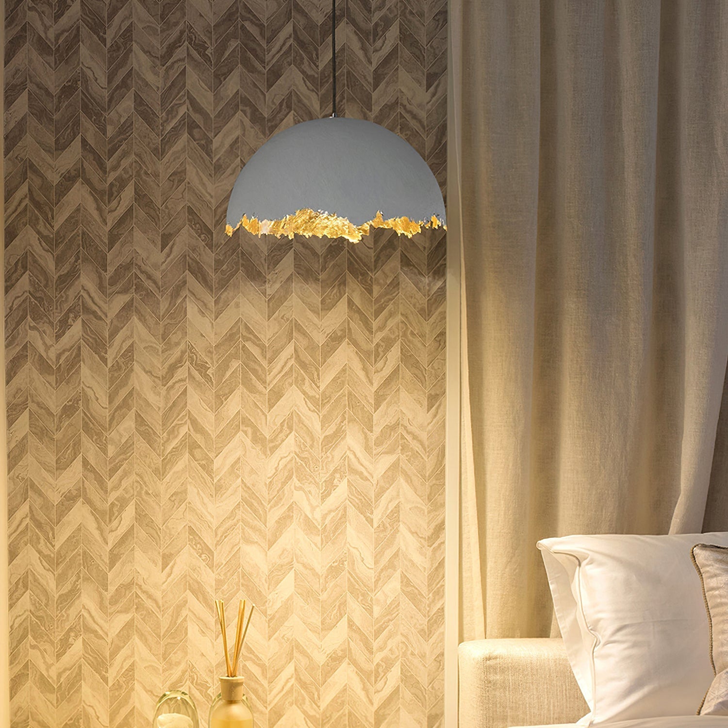 Viliriel Textured Fiberglass Pendant Light-Neutral Decor