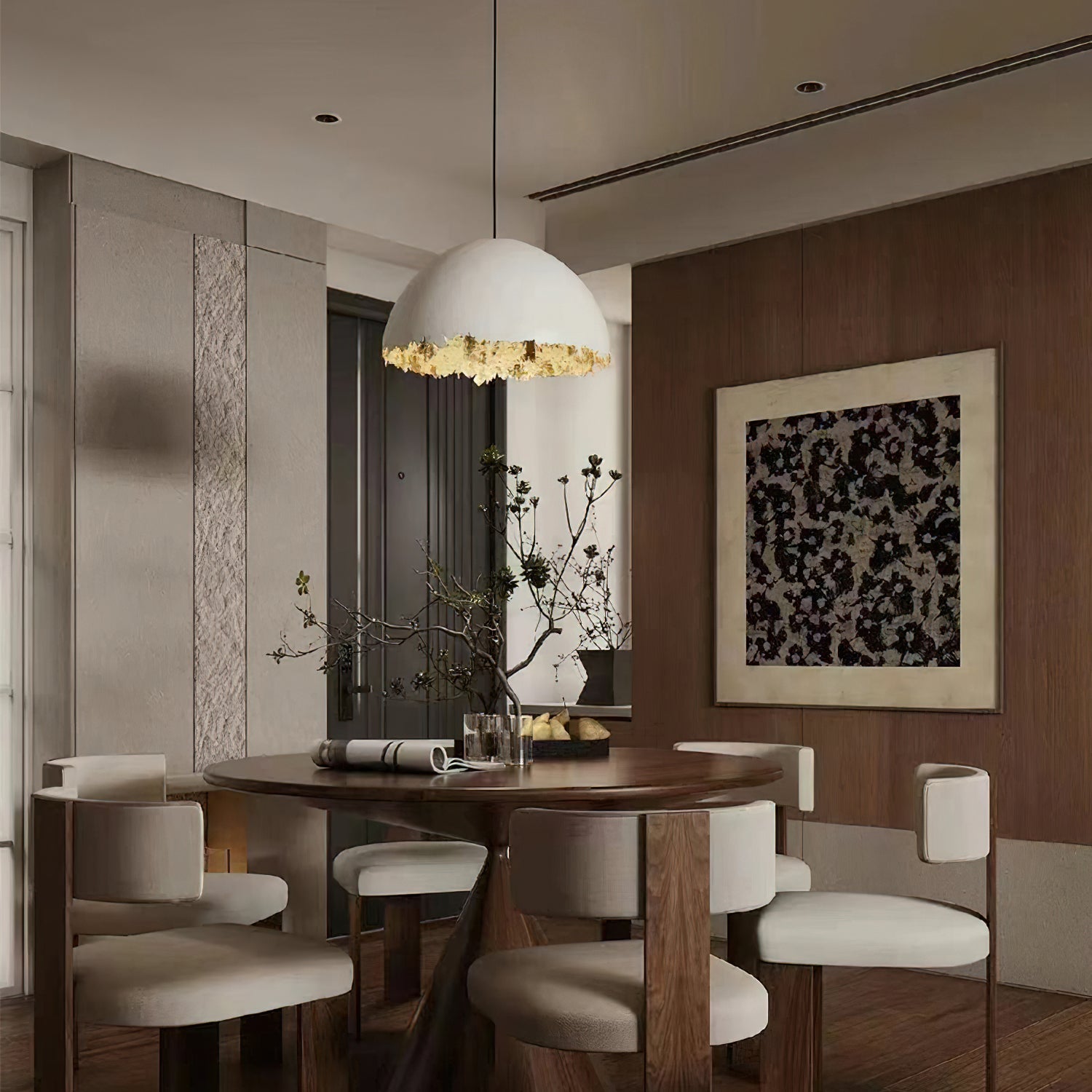 Viliriel Textured Fiberglass Pendant Light-Neutral Decor