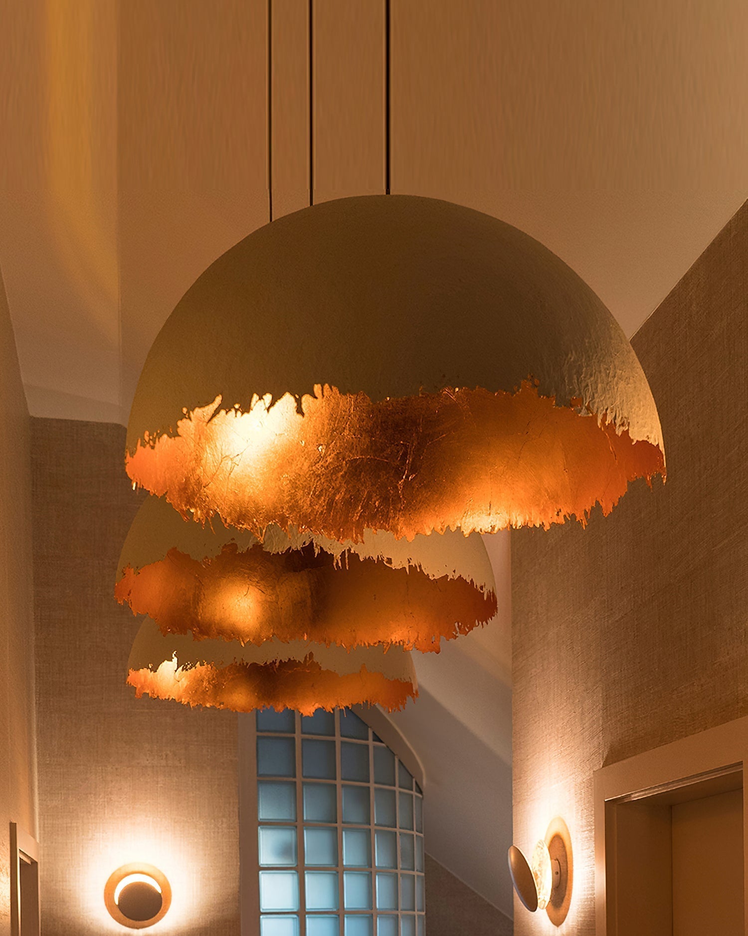 Viliriel Textured Fiberglass Pendant Light-Neutral Decor