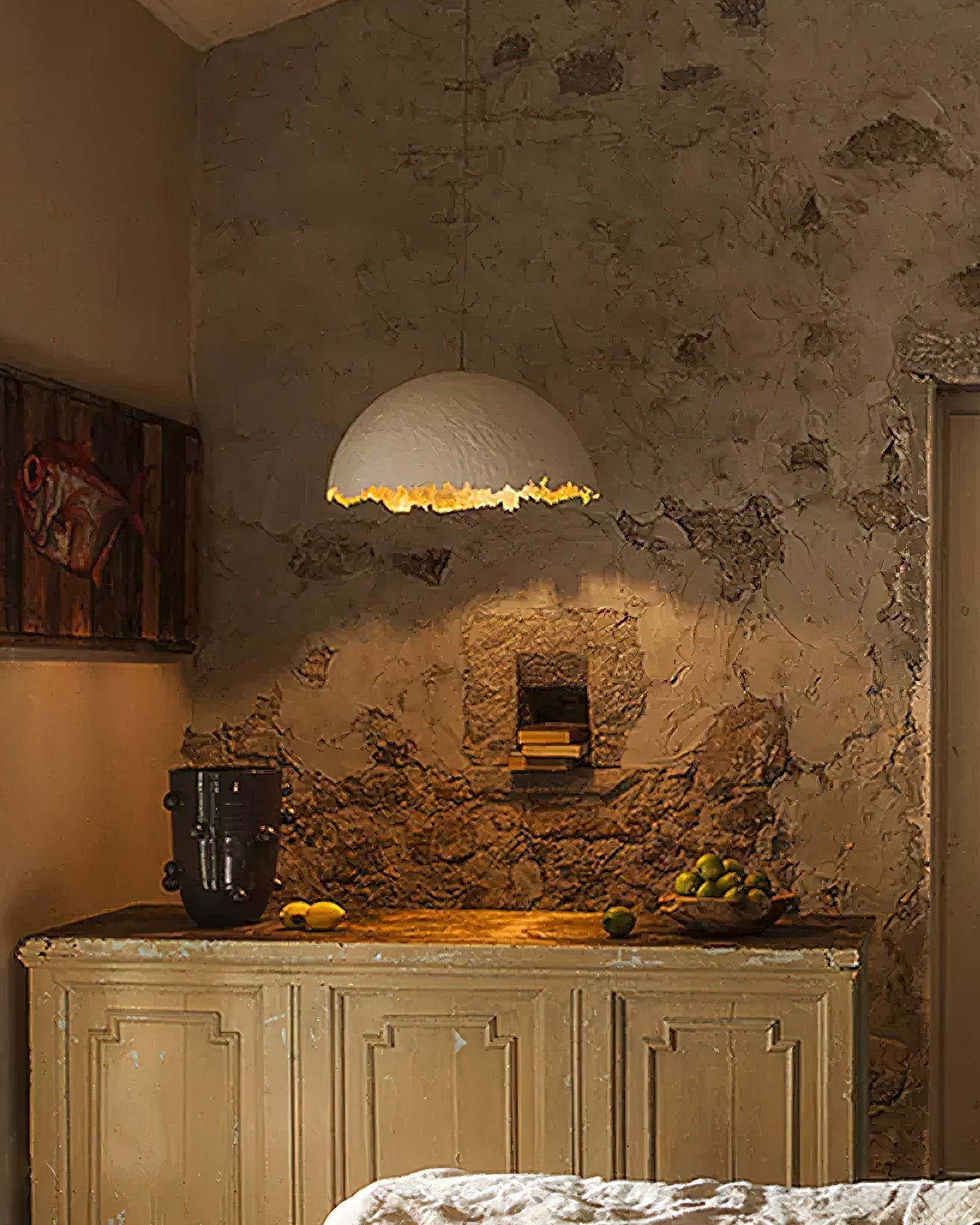 Viliriel Textured Fiberglass Pendant Light-Neutral Decor
