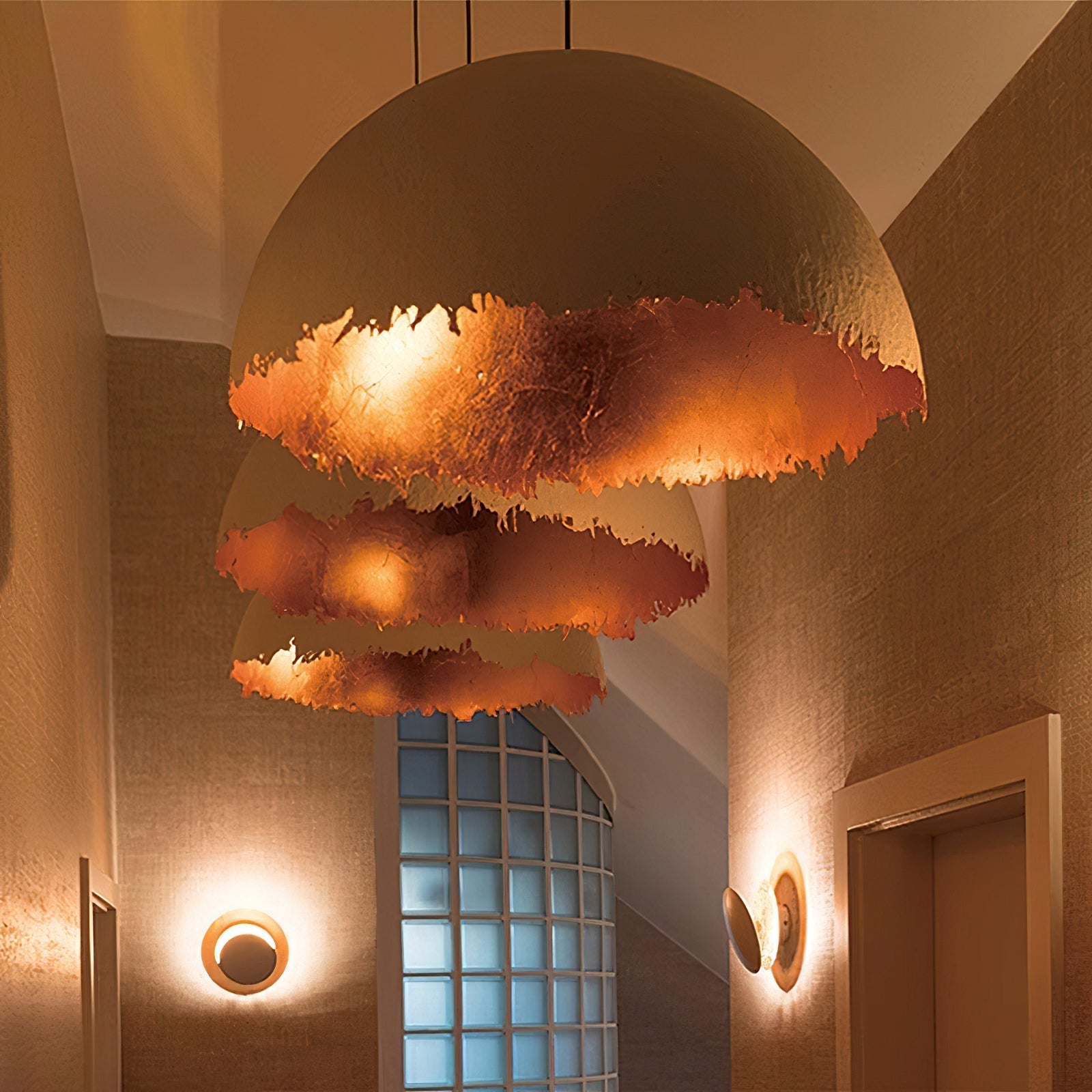 Viliriel Textured Fiberglass Pendant Light-Neutral Decor