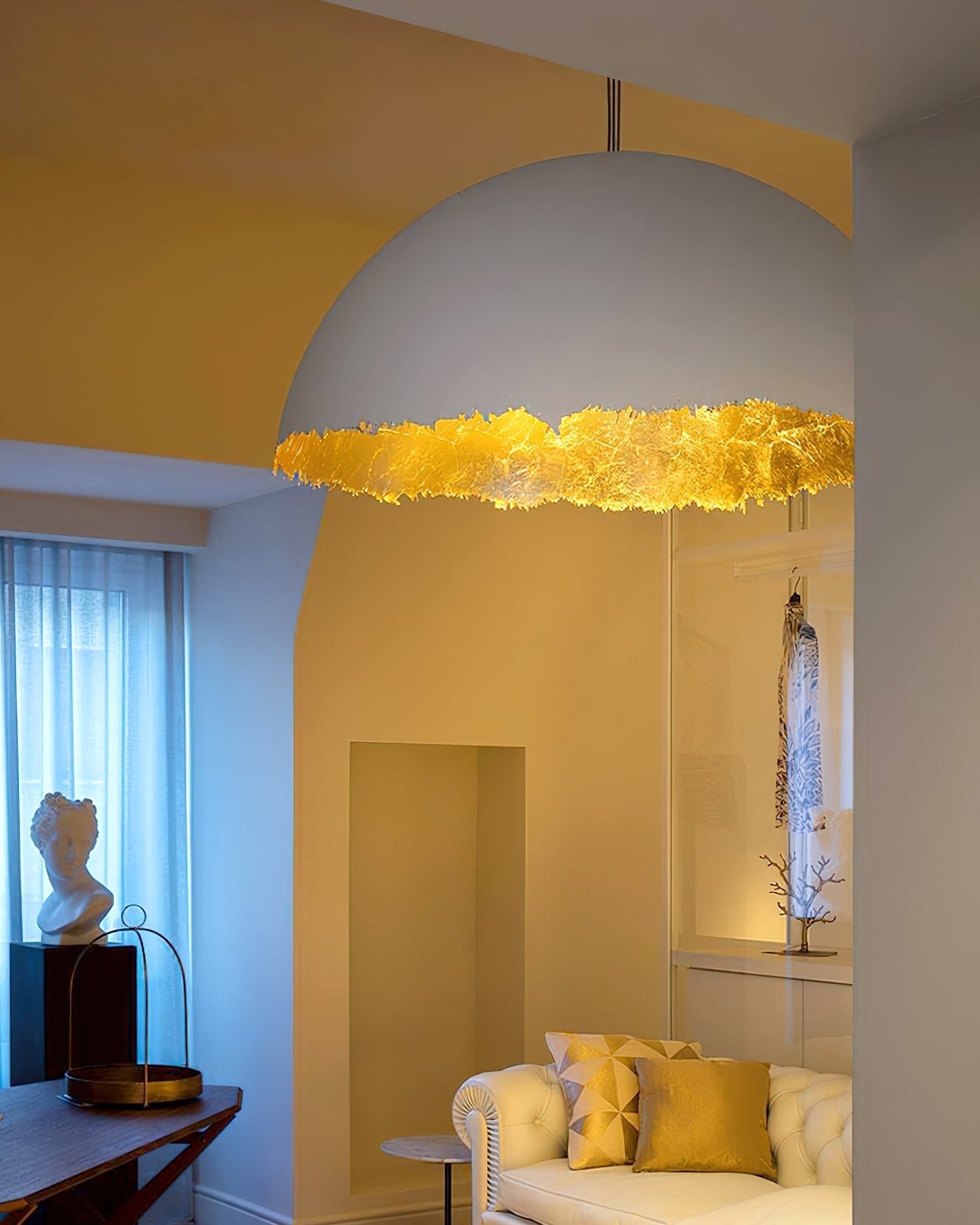 Viliriel Textured Fiberglass Pendant Light-Neutral Decor