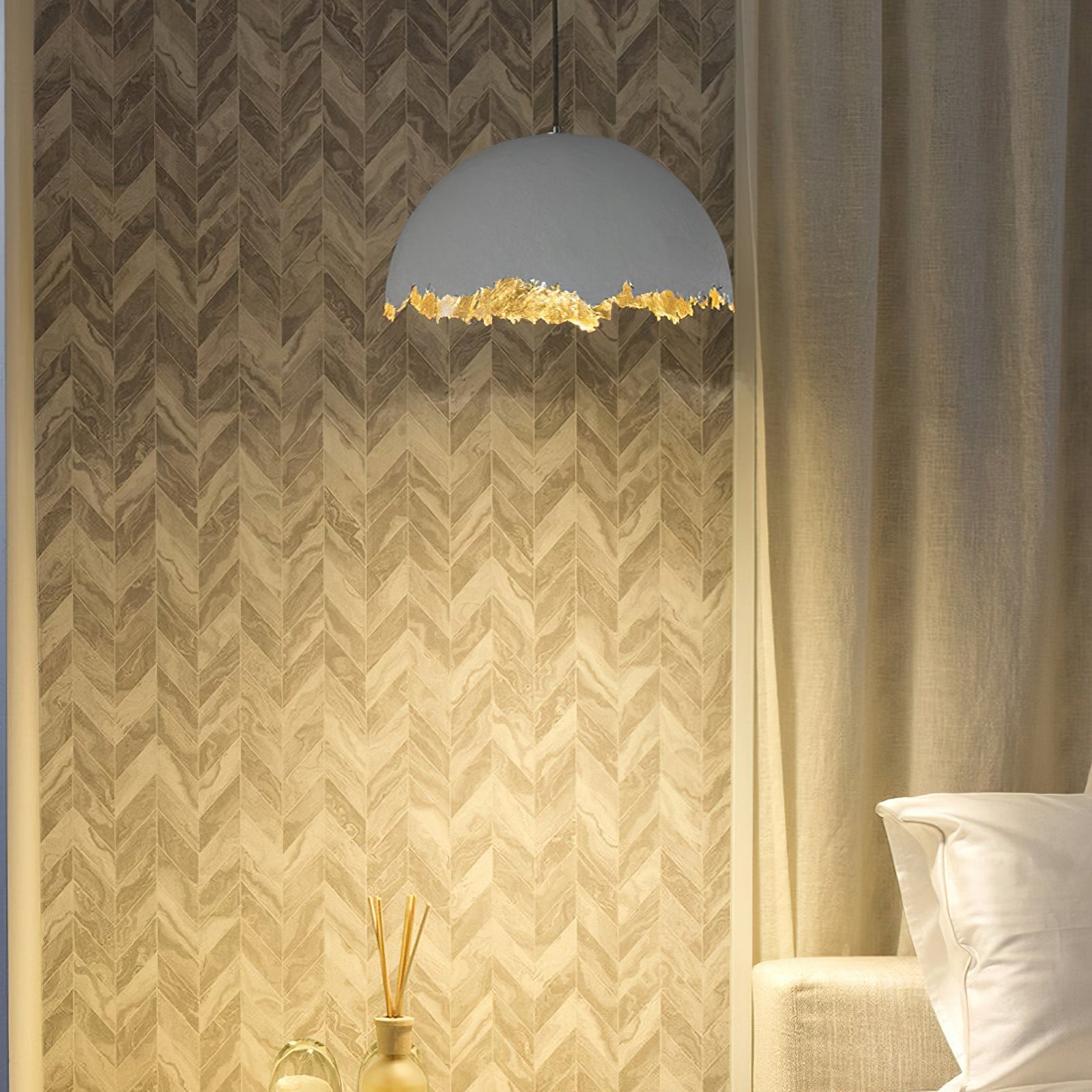 Viliriel Textured Fiberglass Pendant Light-Neutral Decor