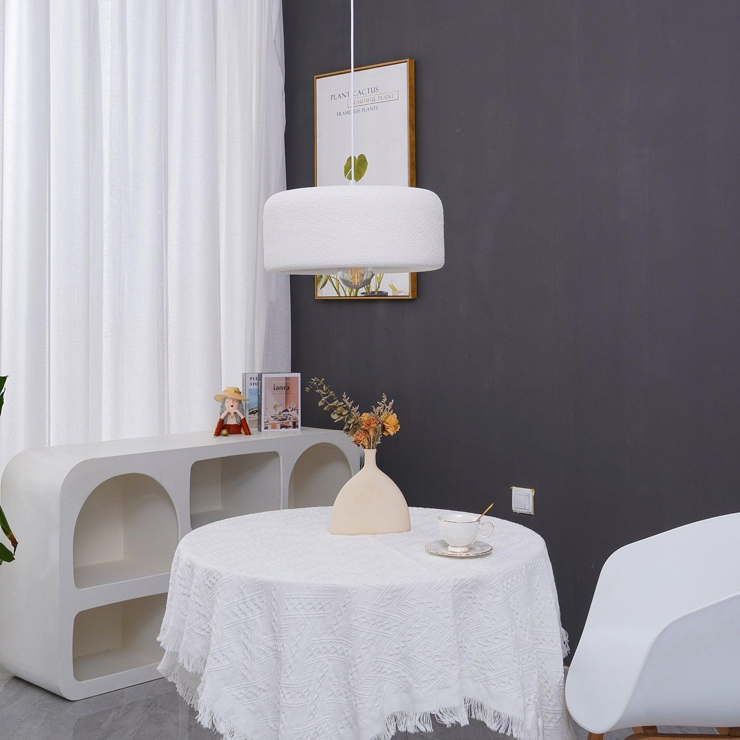Avi Modern Cloud Dome Pendant Light, Gray - Neutral Decor