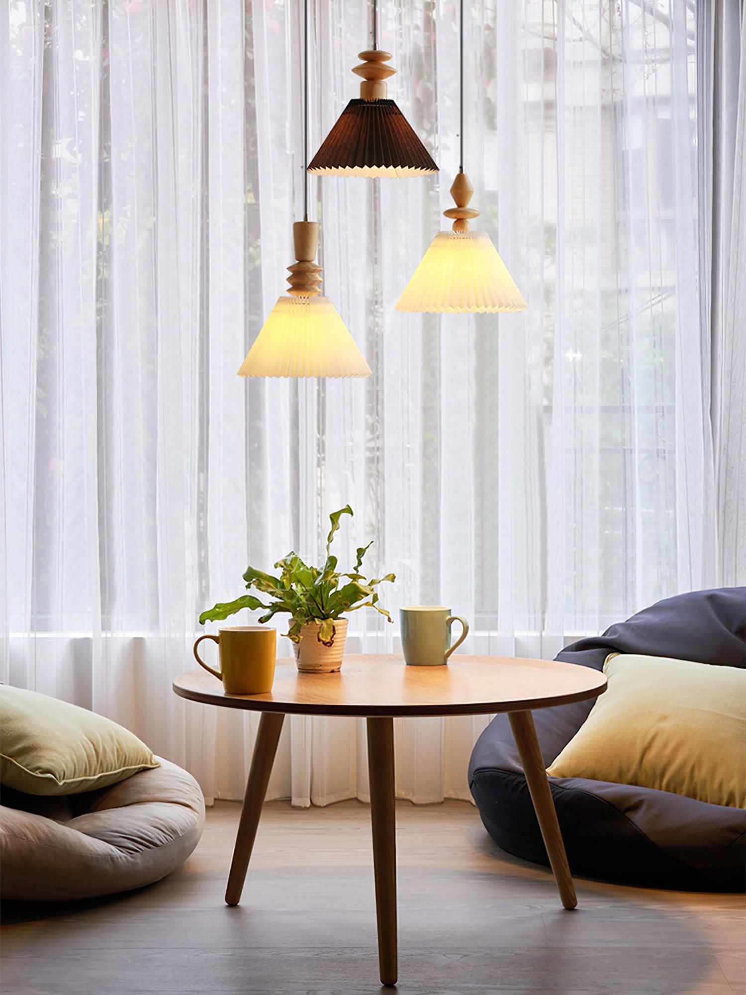 Eurrinion Wood Pendant Light-Neutral Decor