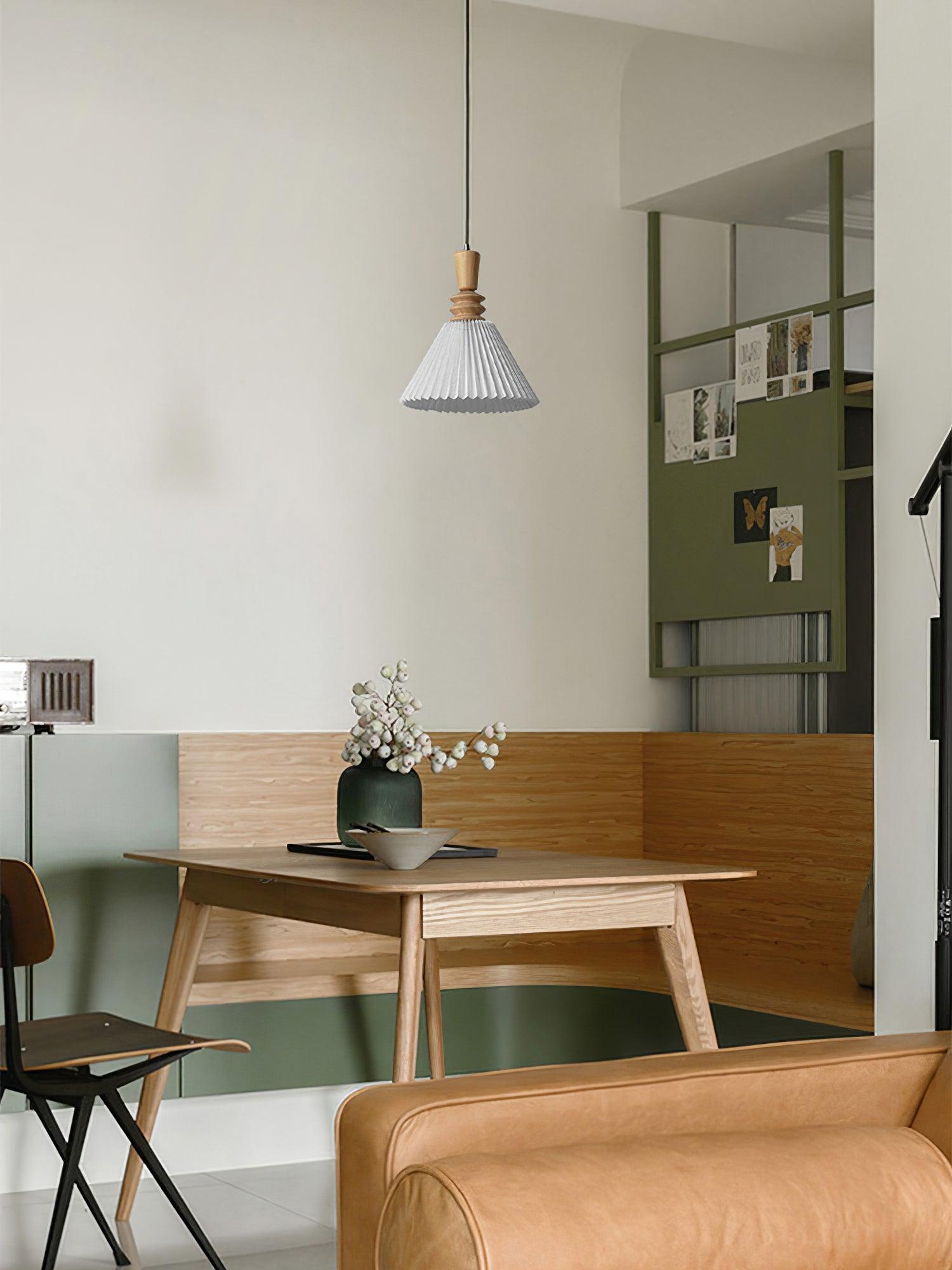 Eurrinion Wood Pendant Light-Neutral Decor