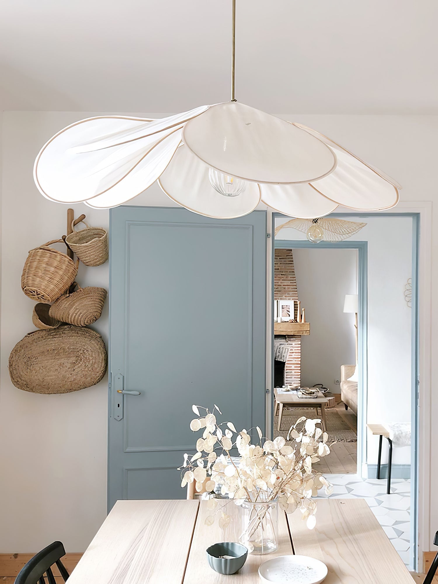 Dax Fabric Nature-inspired Pendant Lamp-Neutral Decor