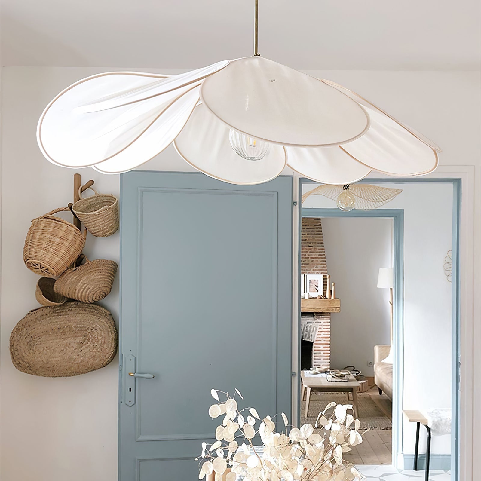 Dax Fabric Nature-inspired Pendant Lamp-Neutral Decor