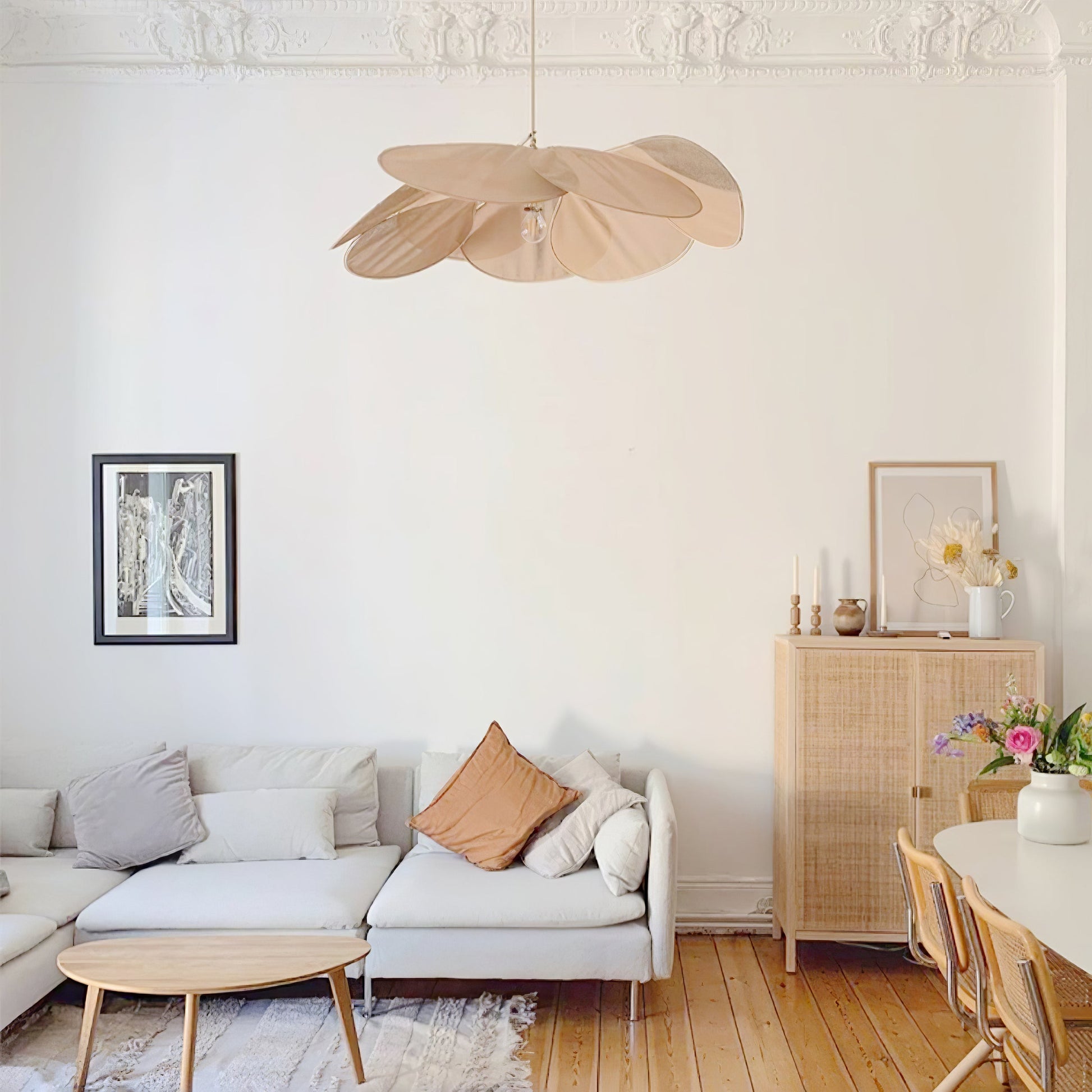 Dax Fabric Nature-inspired Pendant Lamp-Neutral Decor