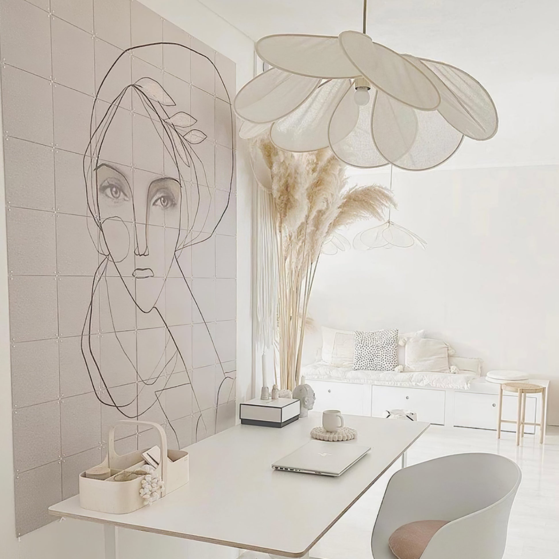 Dax Fabric Nature-inspired Pendant Lamp-Neutral Decor