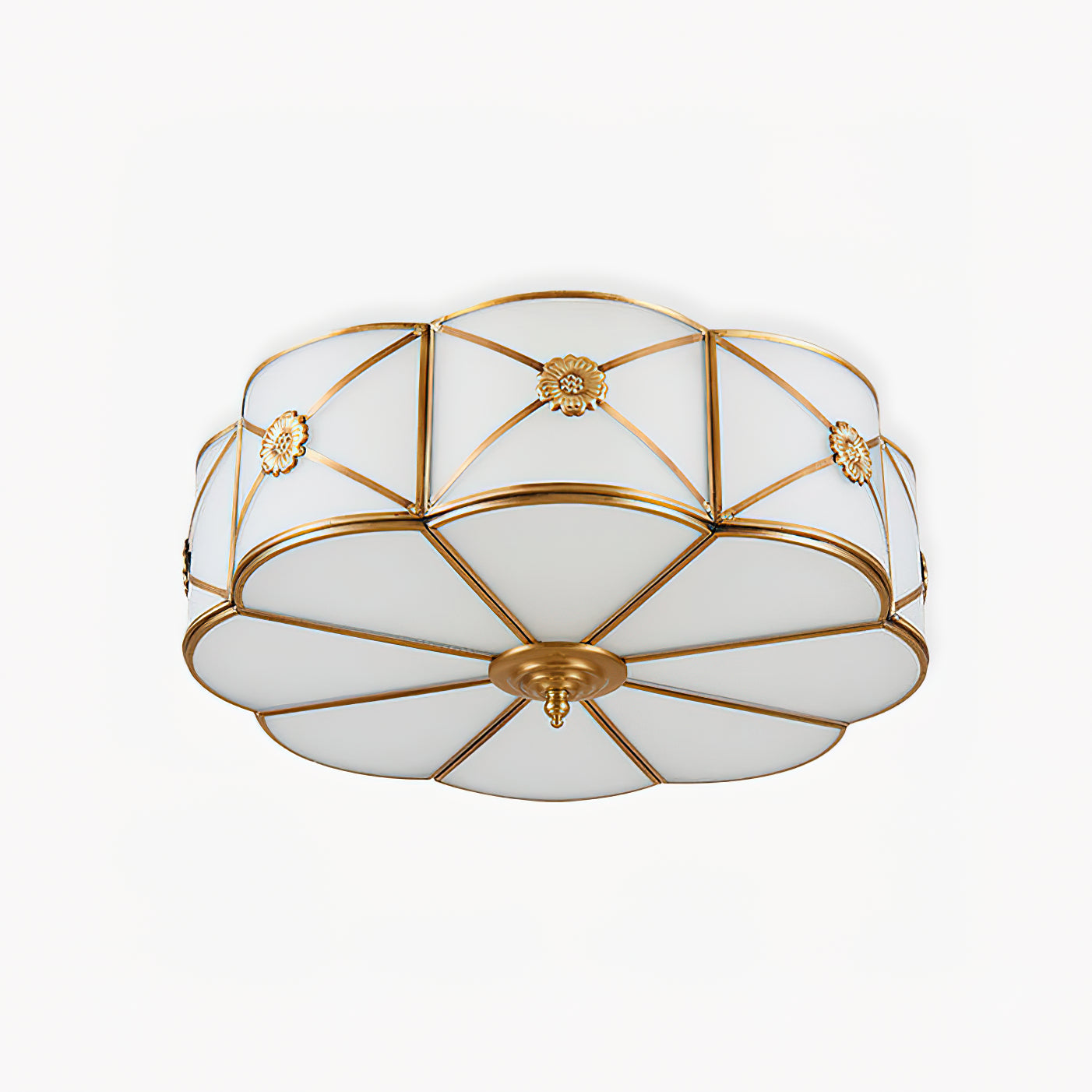 Vocor Ceiling Lamp Brass Scalloped Frosted Classic-Neutral Decor