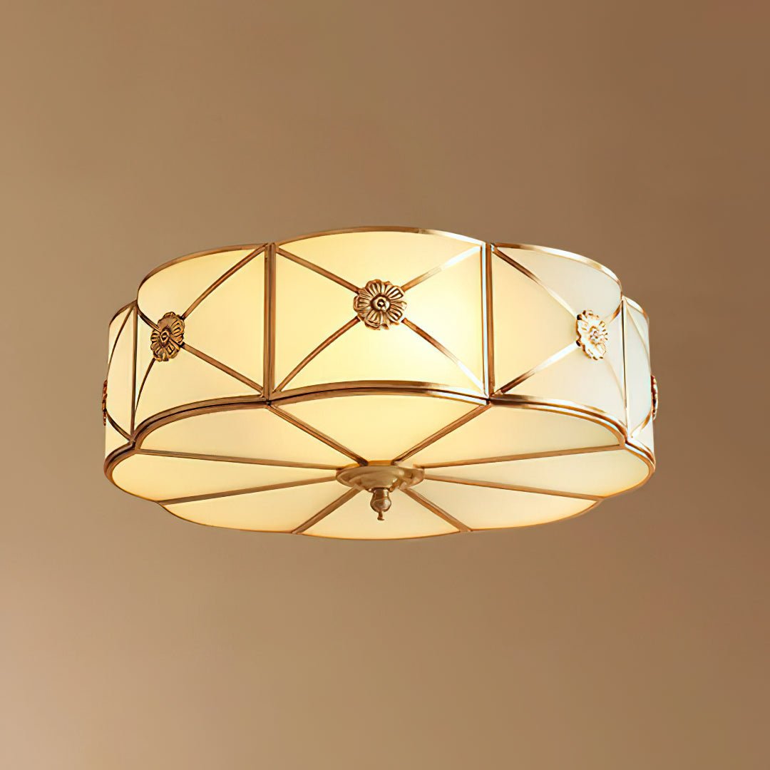 Vocor Ceiling Lamp Brass Scalloped Frosted Classic-Neutral Decor