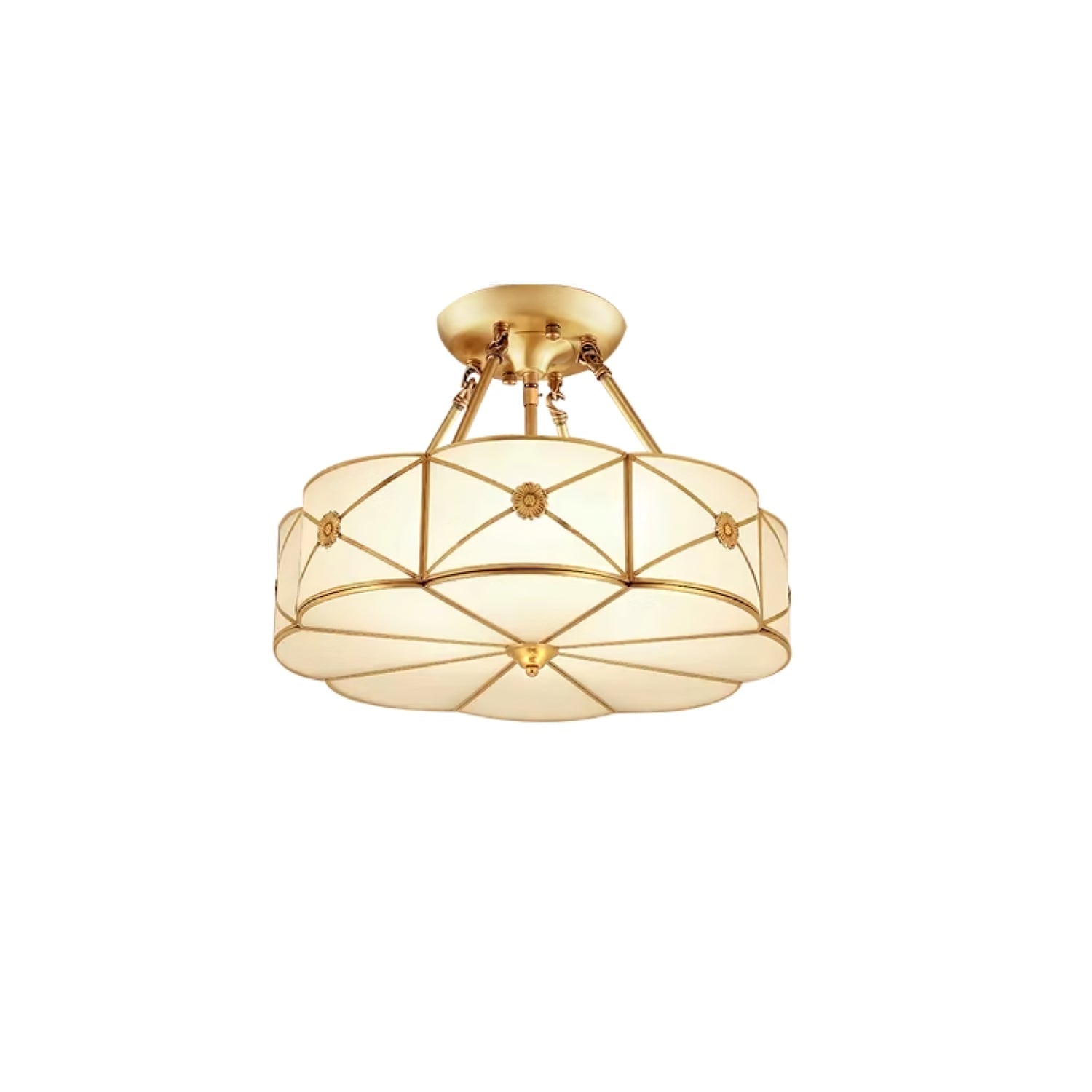 Vocor Ceiling Lamp Brass Scalloped Frosted Classic-Neutral Decor