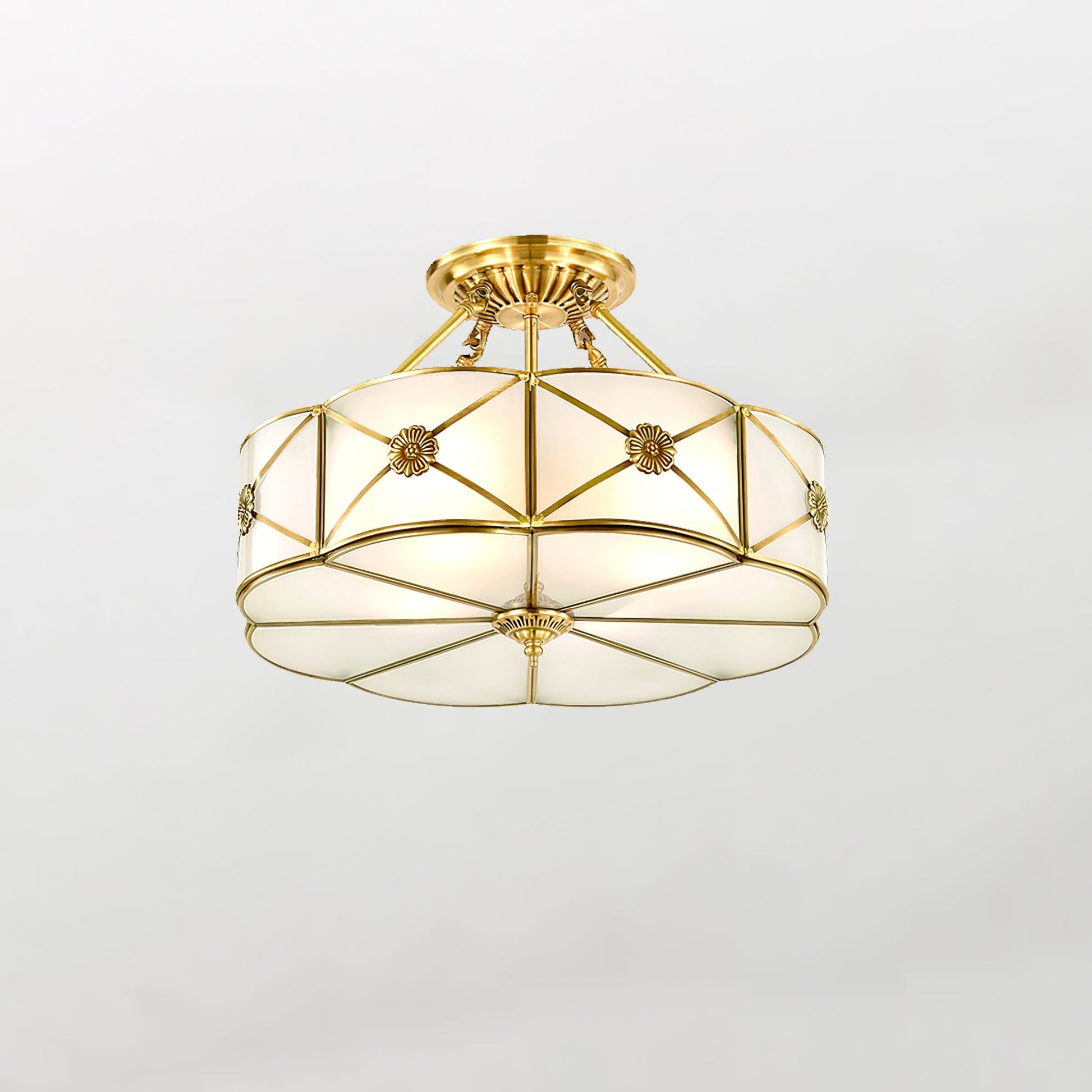 Vocor Ceiling Lamp Brass Scalloped Frosted Classic-Neutral Decor