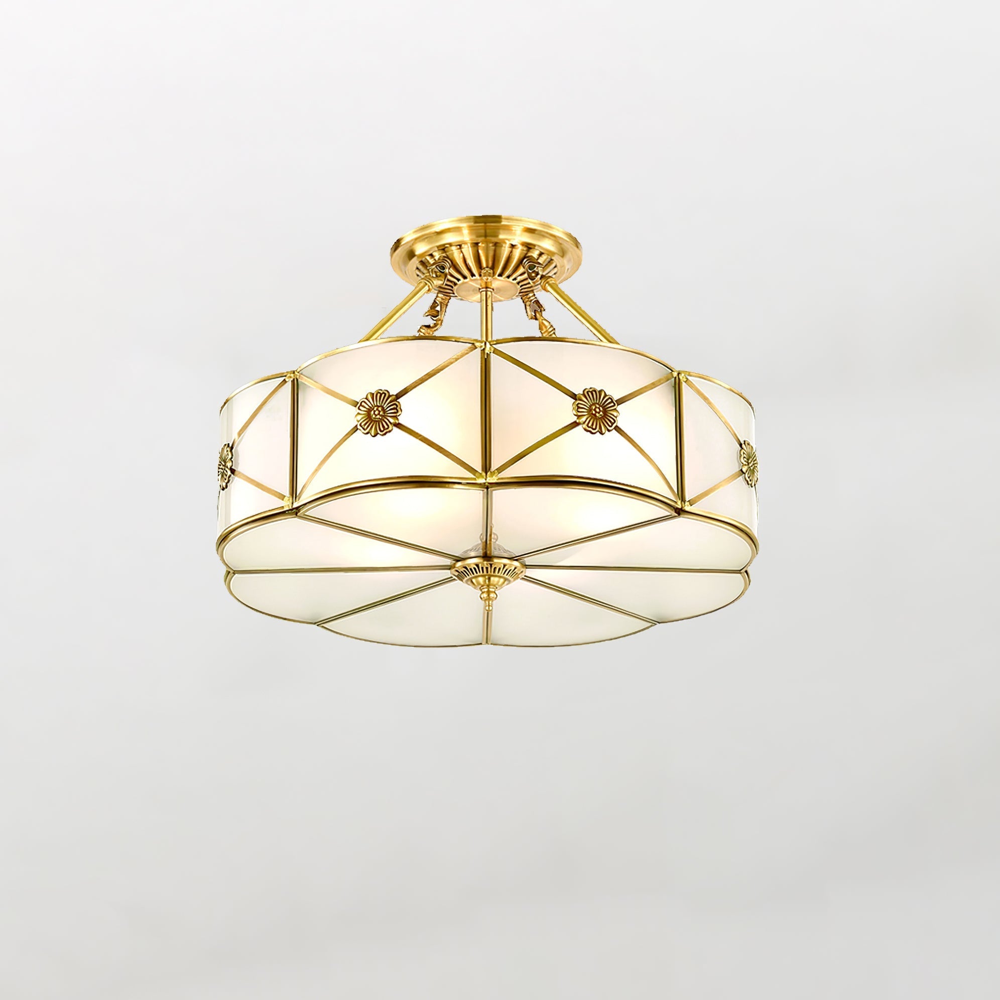 Vocor Ceiling Lamp Brass Scalloped Frosted Classic-Neutral Decor