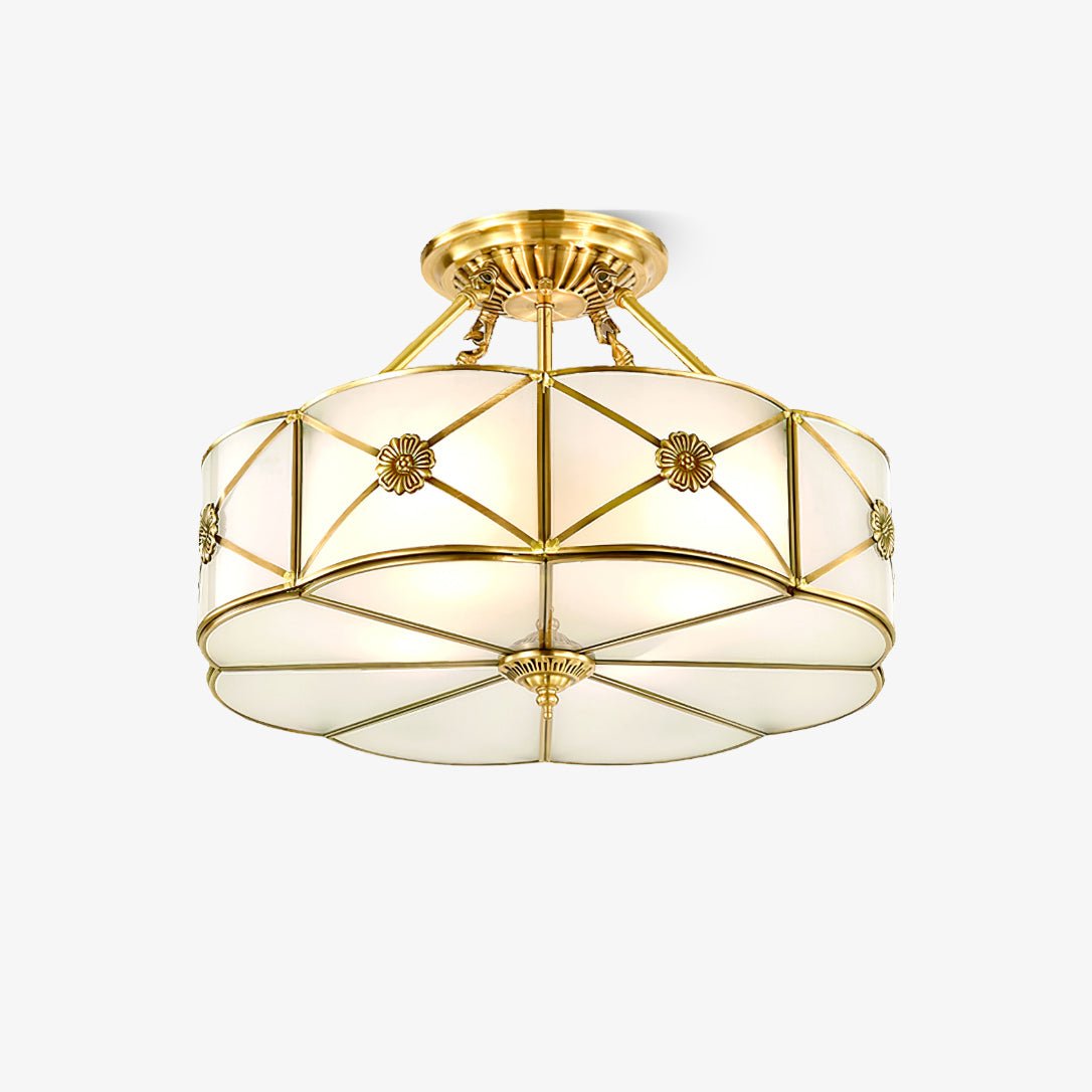 Vocor Ceiling Lamp Brass Scalloped Frosted Classic-Neutral Decor