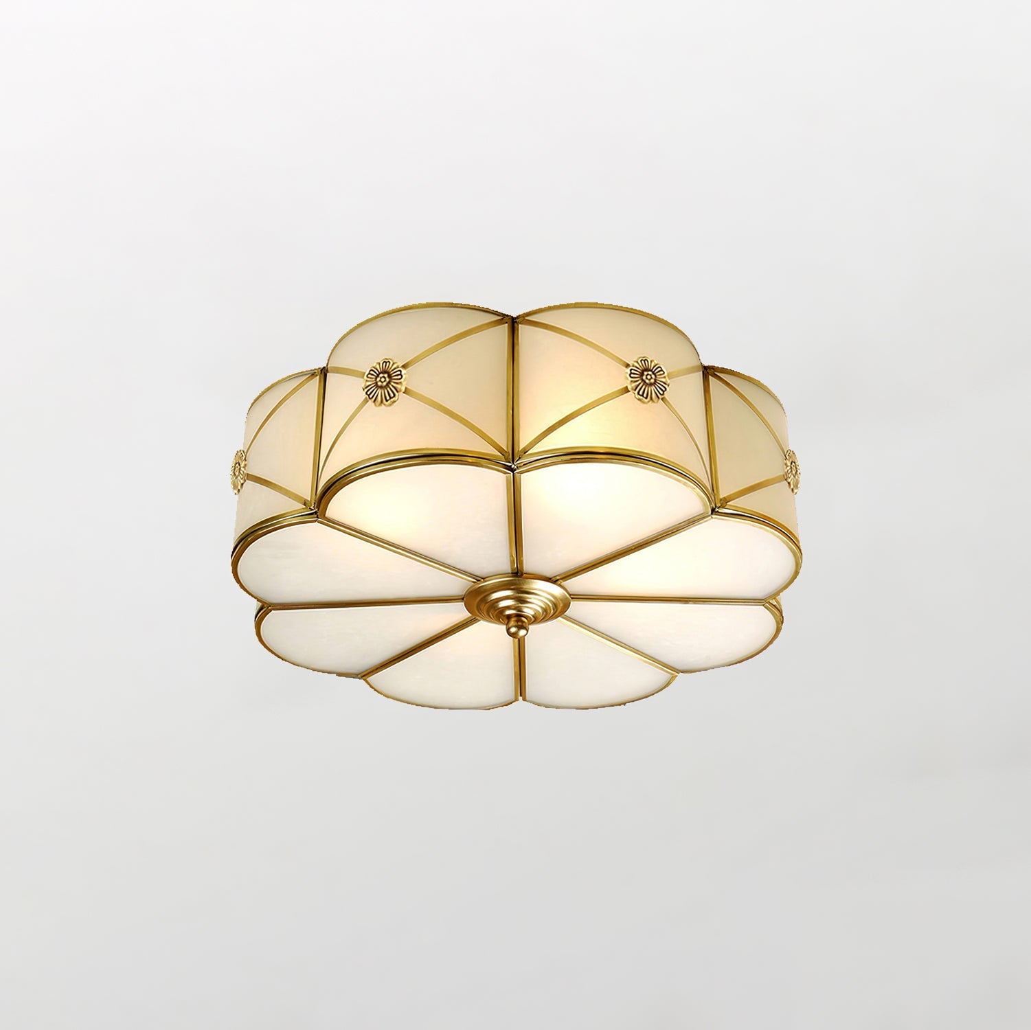 Vocor Ceiling Lamp Brass Scalloped Frosted Classic-Neutral Decor