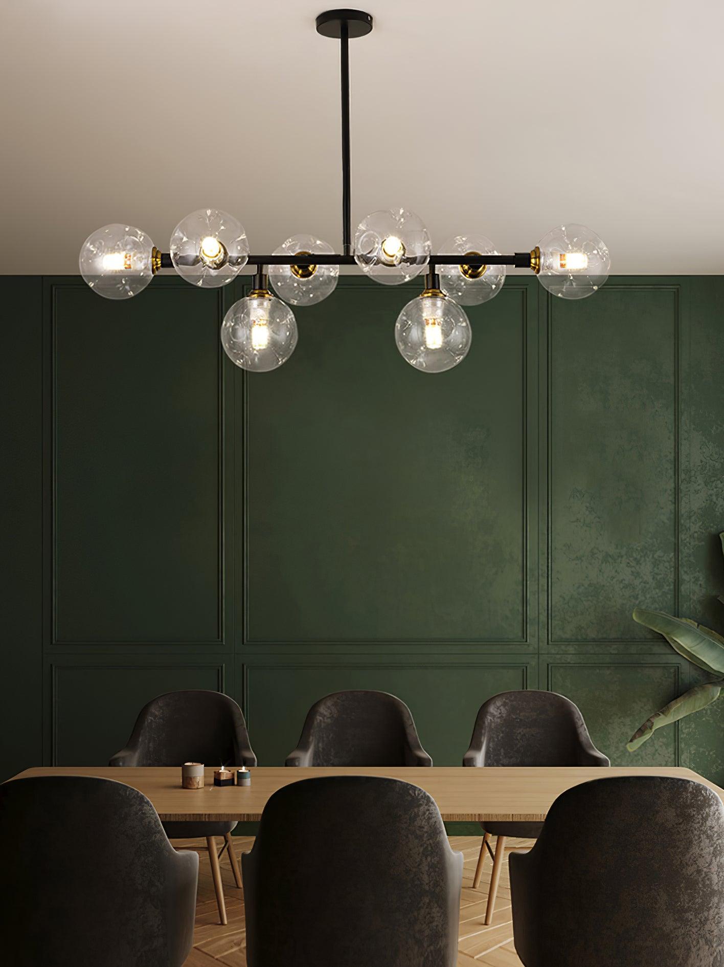 Lustra Chandelier Glass and Metal-Neutral Decor