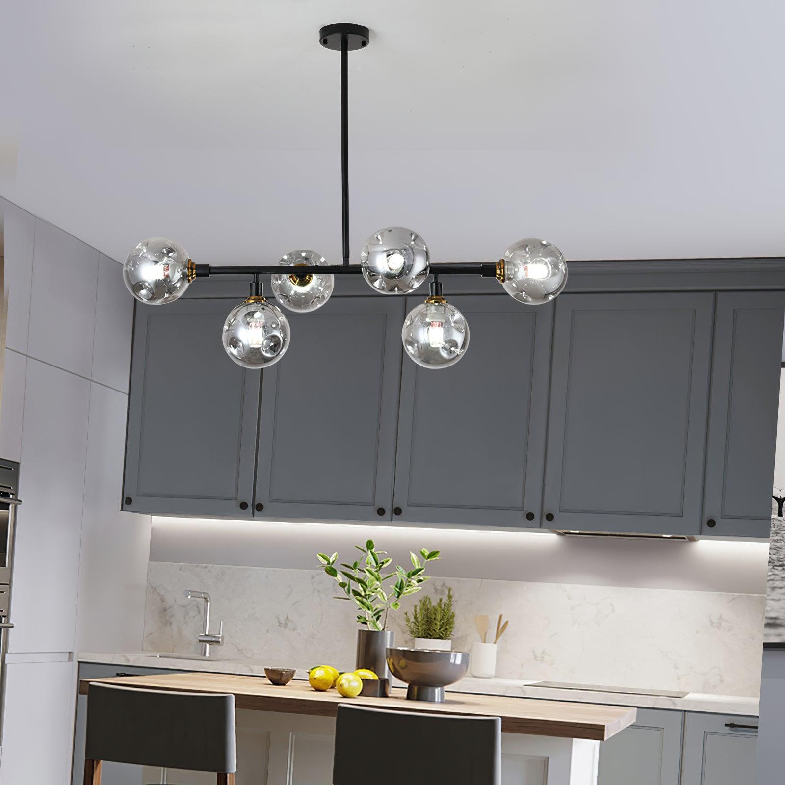 Lustra Chandelier Glass and Metal-Neutral Decor