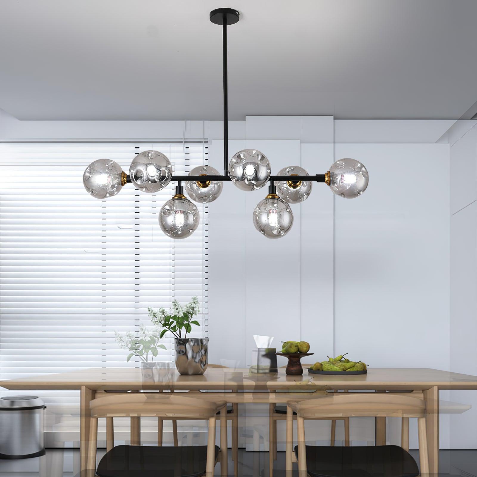 Lustra Chandelier Glass and Metal-Neutral Decor