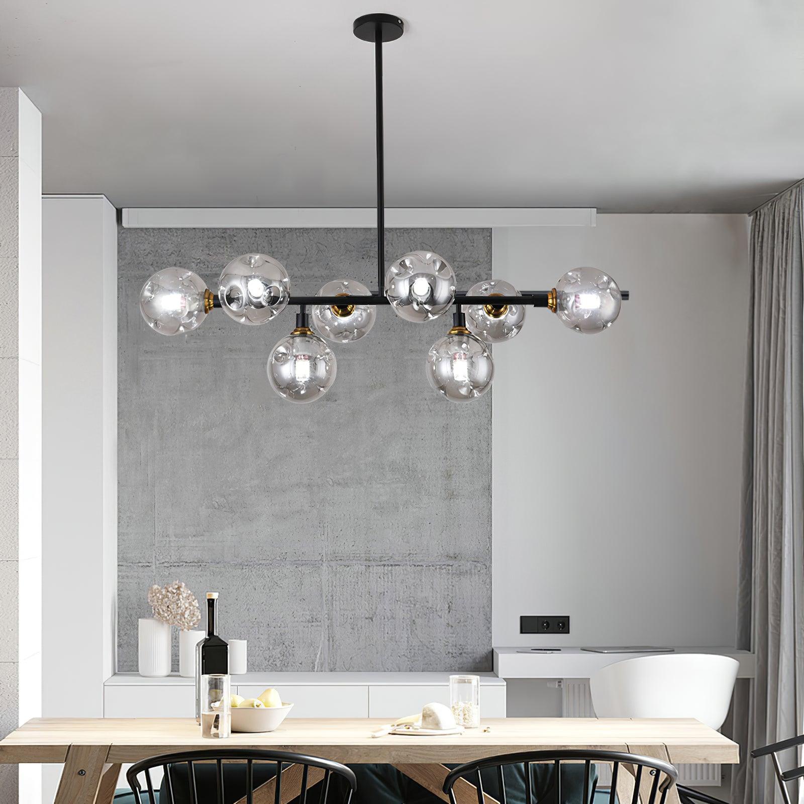 Lustra Chandelier Glass and Metal-Neutral Decor