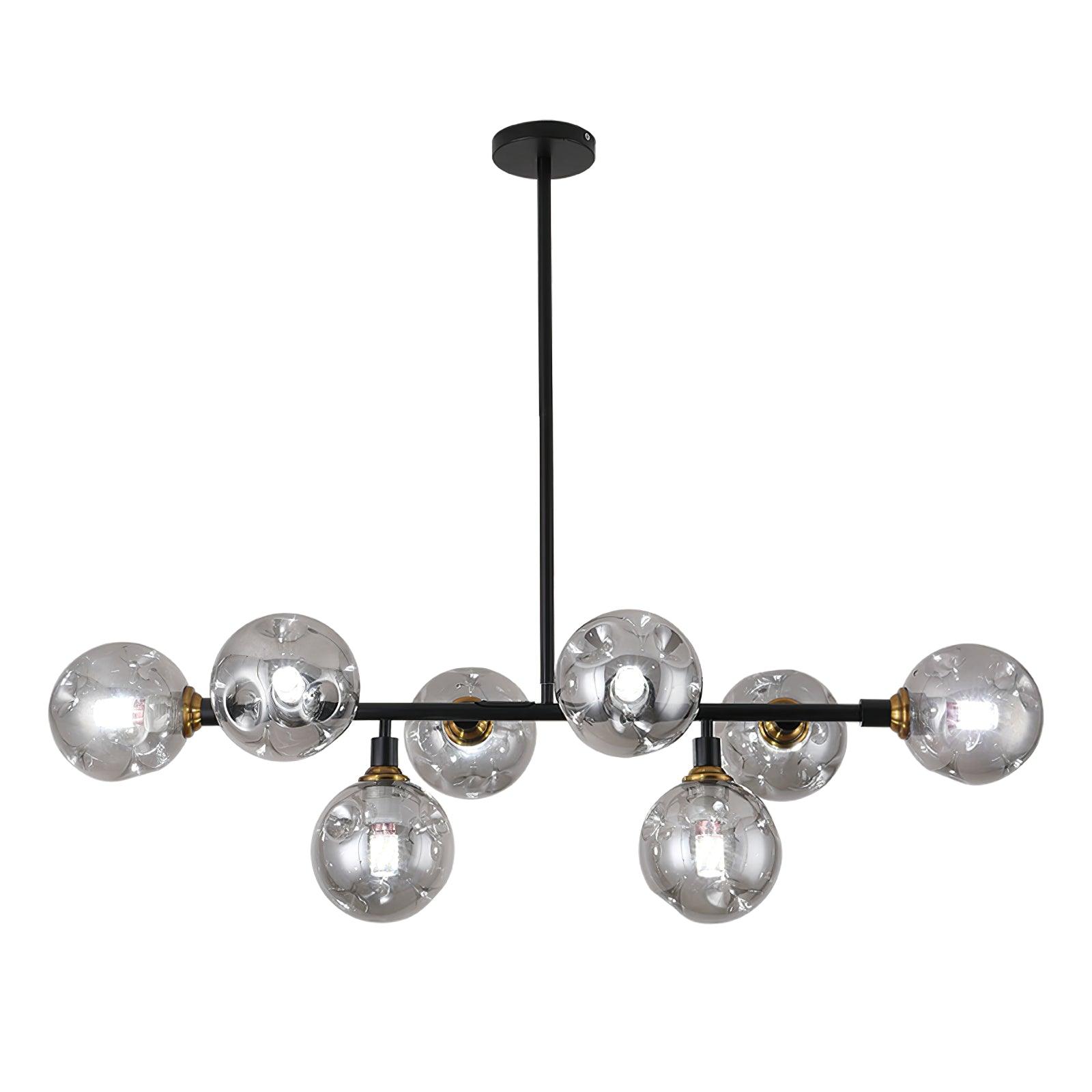 Lustra Chandelier Glass and Metal-Neutral Decor